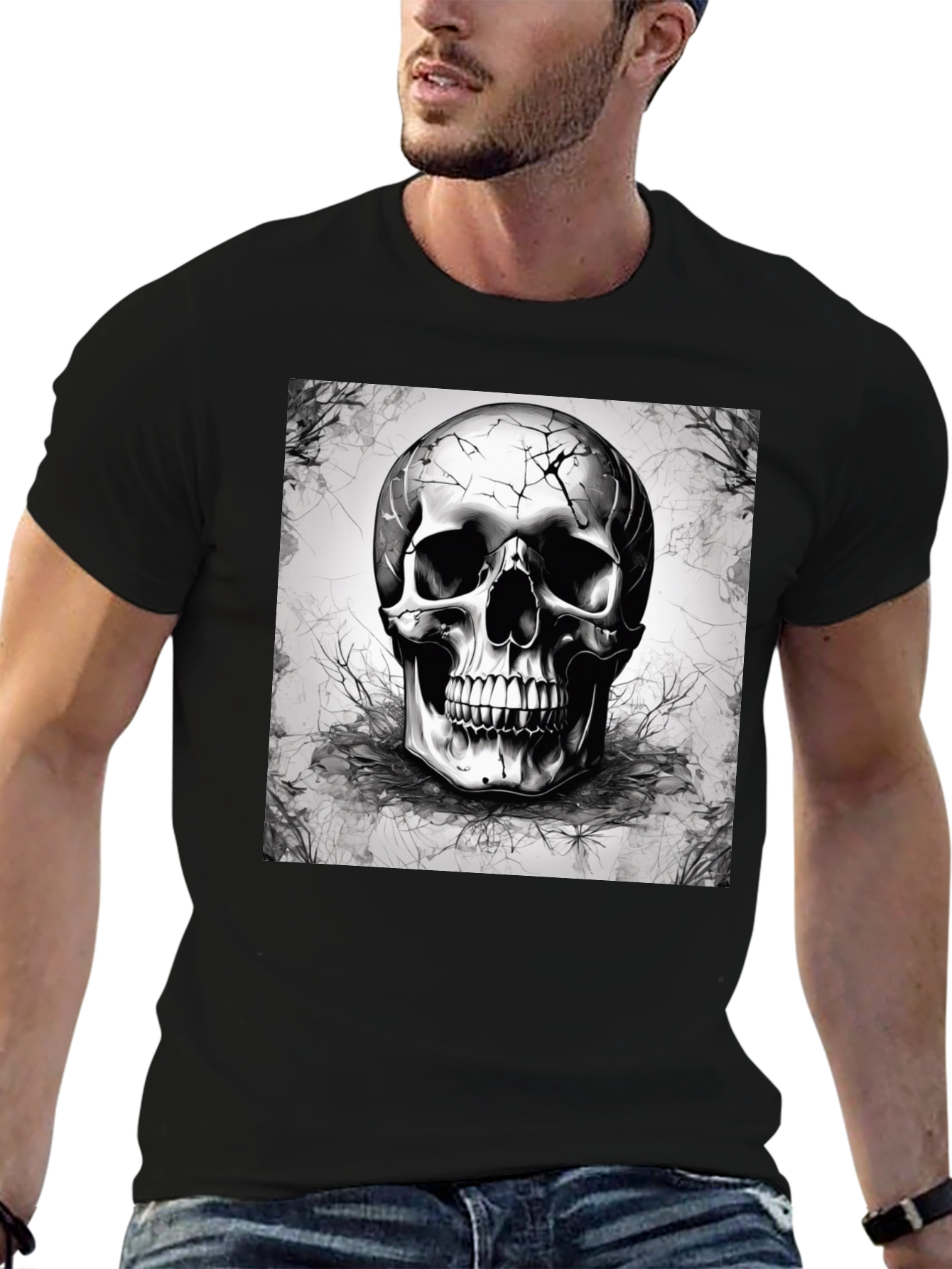 Skull Graphic T-Shirt - Edgy Black Tee