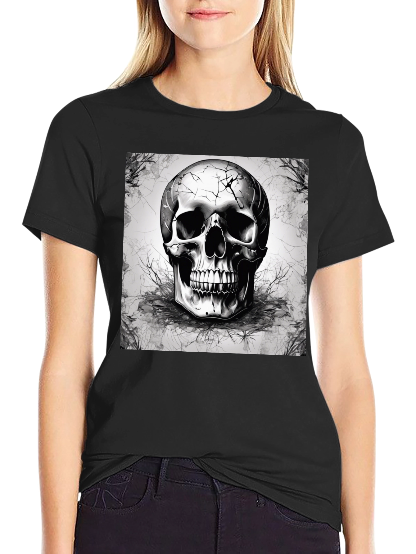 Skull Graphic T-Shirt - Edgy Black Tee