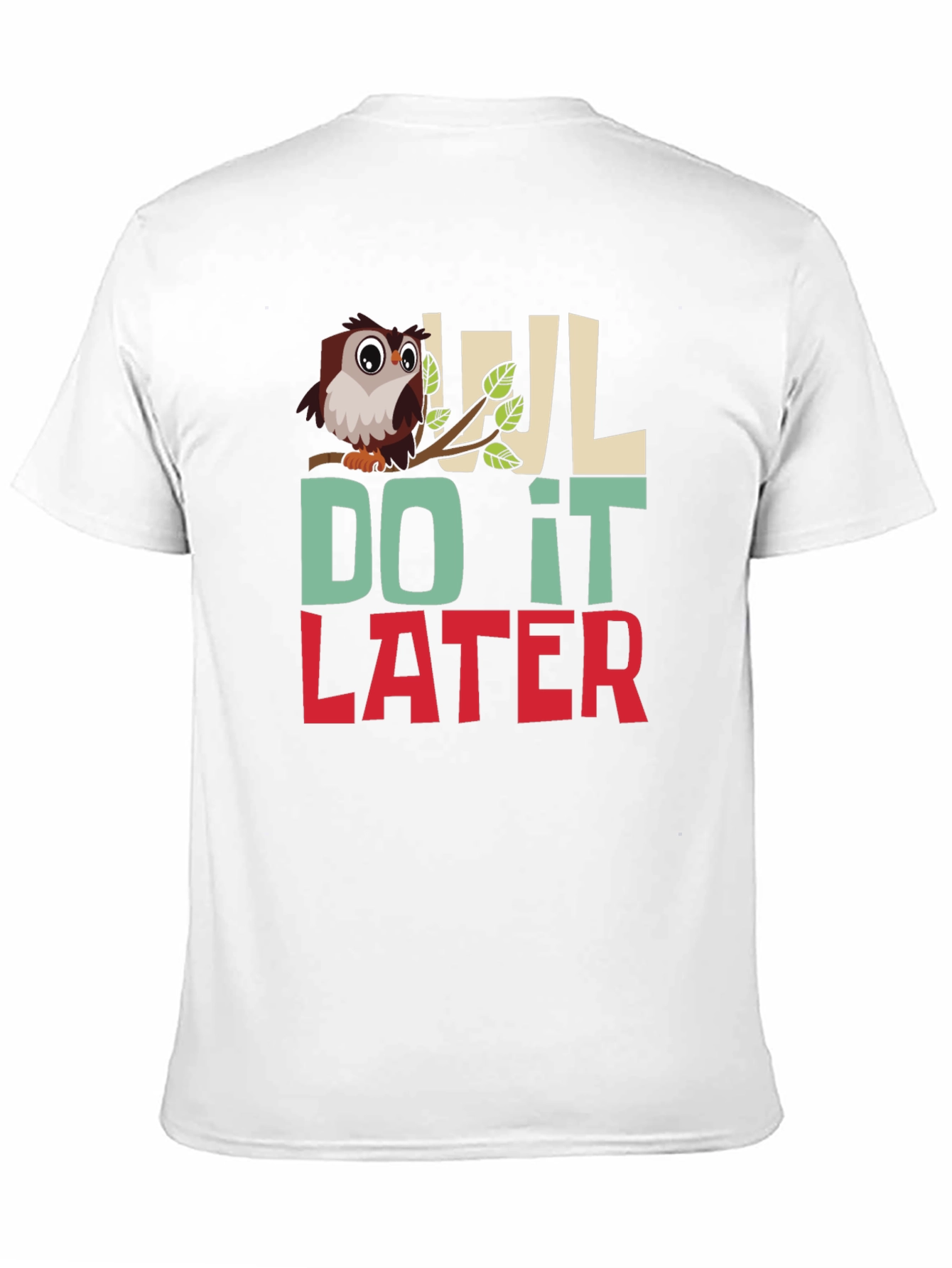 Owl Do It Later Mens Graphic T-Shirt