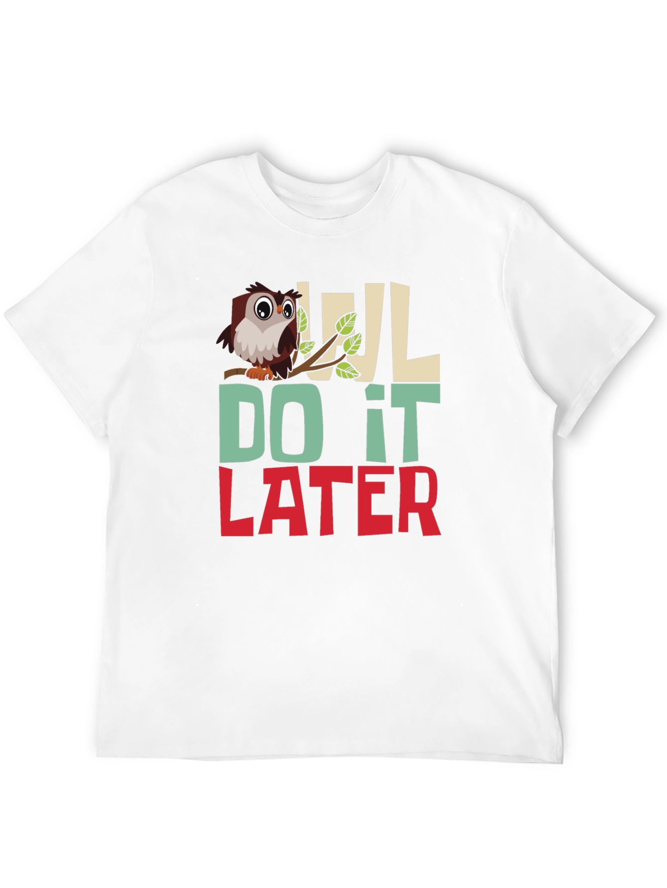 Owl Do It Later Mens Graphic T-Shirt