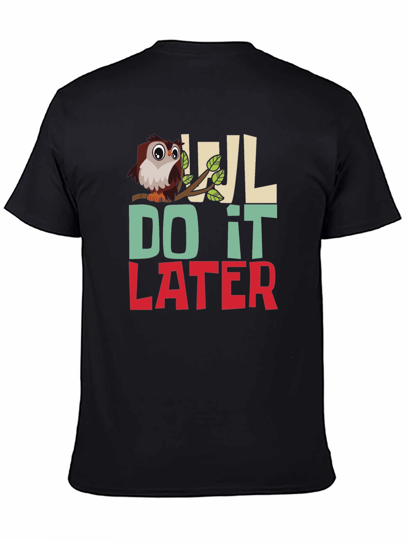 Owl Do It Later Mens Graphic T-Shirt