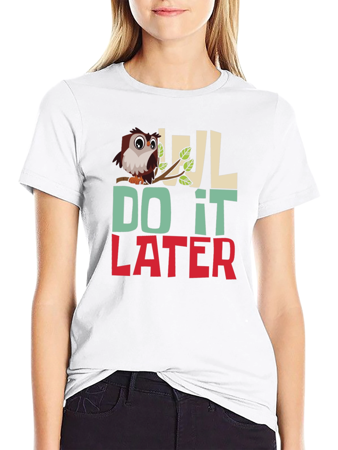 Owl Do It Later Mens Graphic T-Shirt