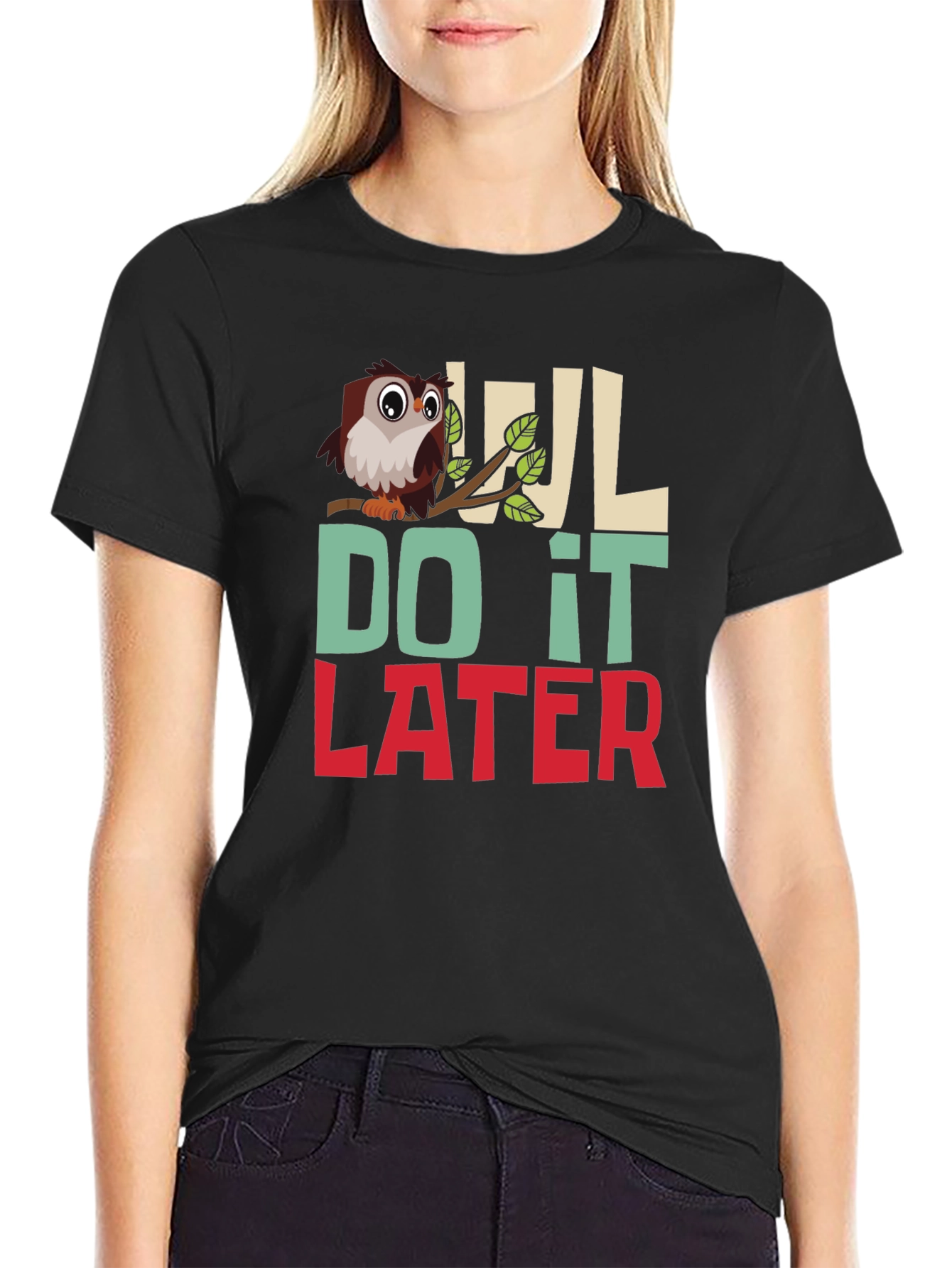 Owl Do It Later Mens Graphic T-Shirt
