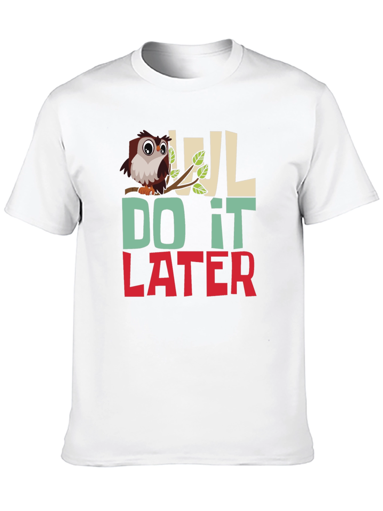 Owl Do It Later Mens Graphic T-Shirt