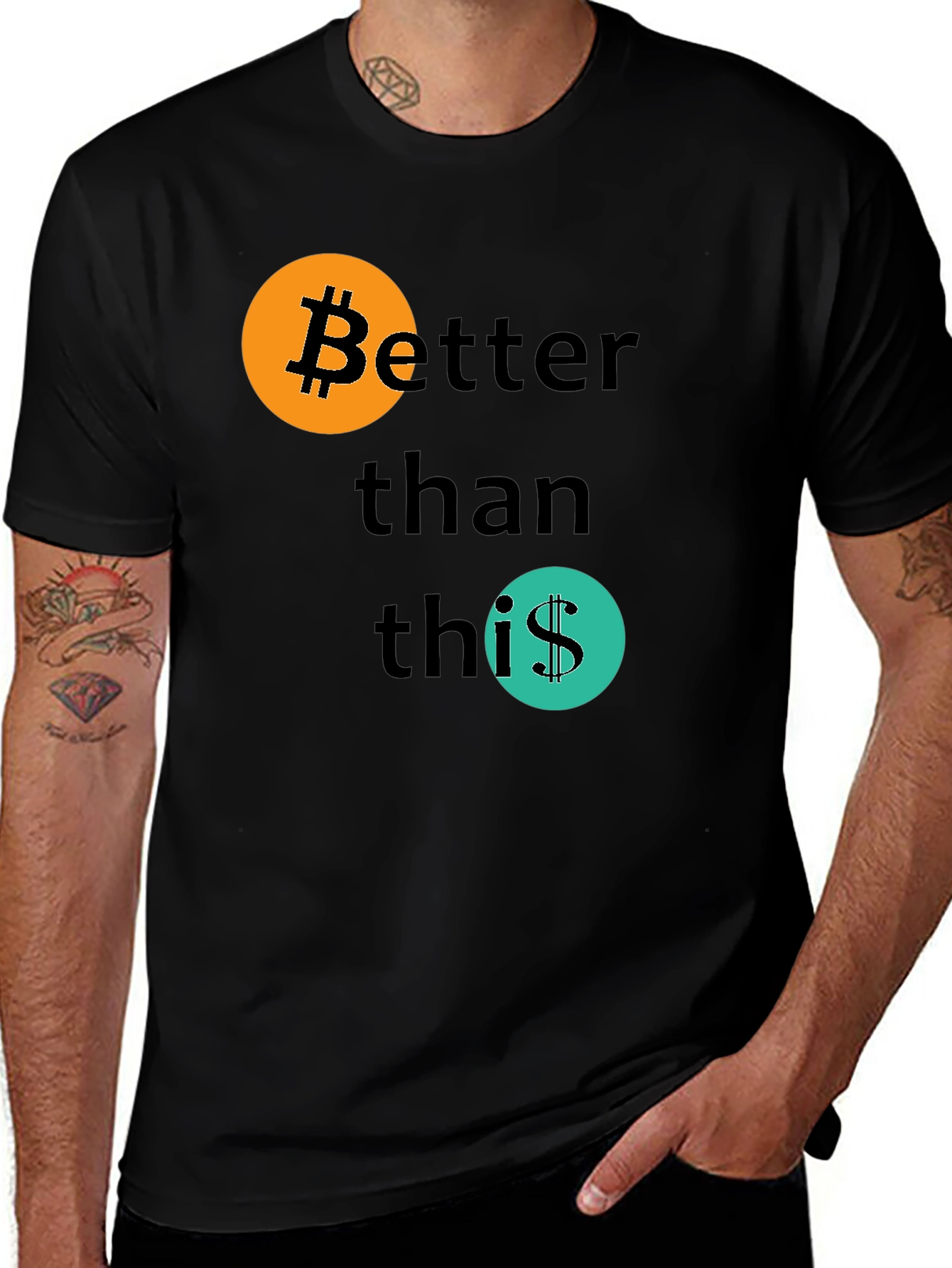 Bitcoin > Dollar Black T-Shirt