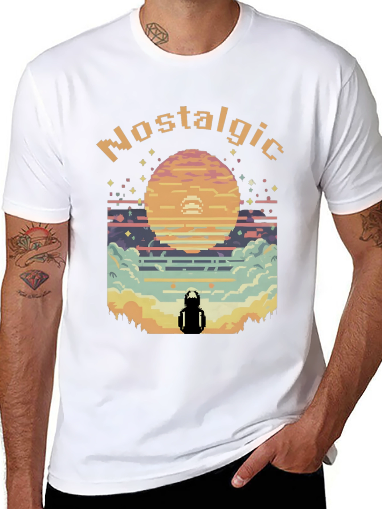 Nostalgic Pixel Art Graphic Tee - Retro Gaming Style