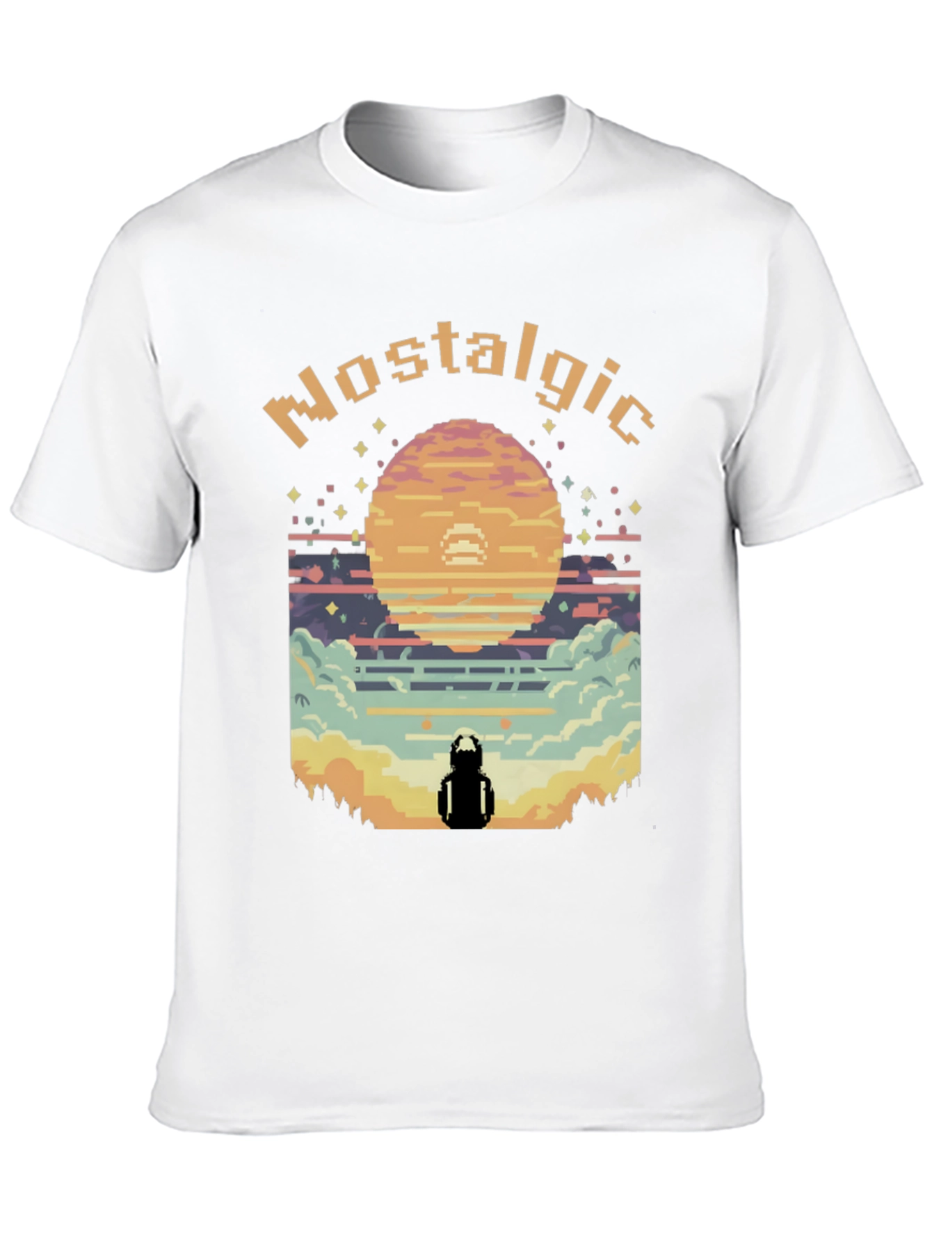 Nostalgic Pixel Art Graphic Tee - Retro Gaming Style