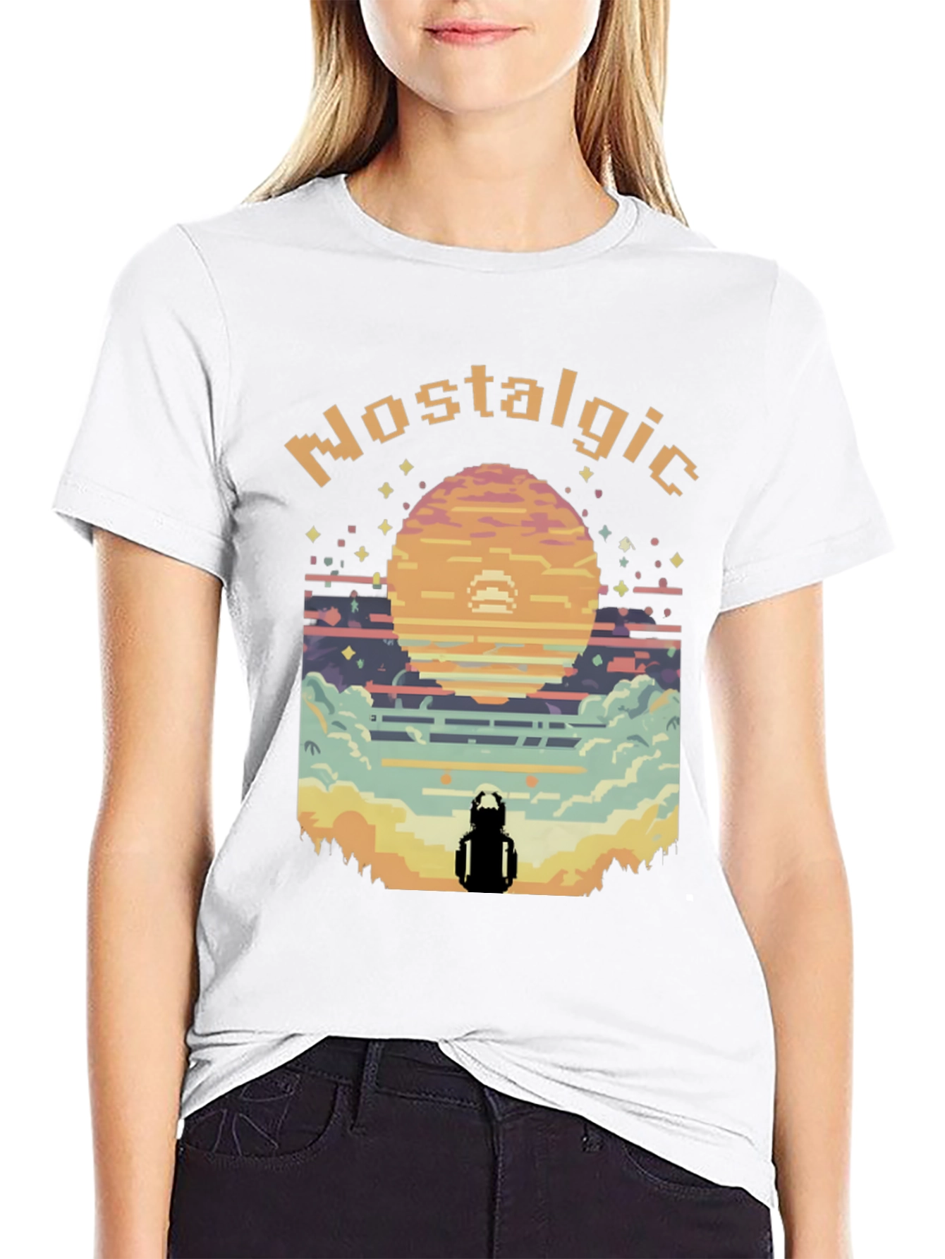 Nostalgic Pixel Art Graphic Tee - Retro Gaming Style