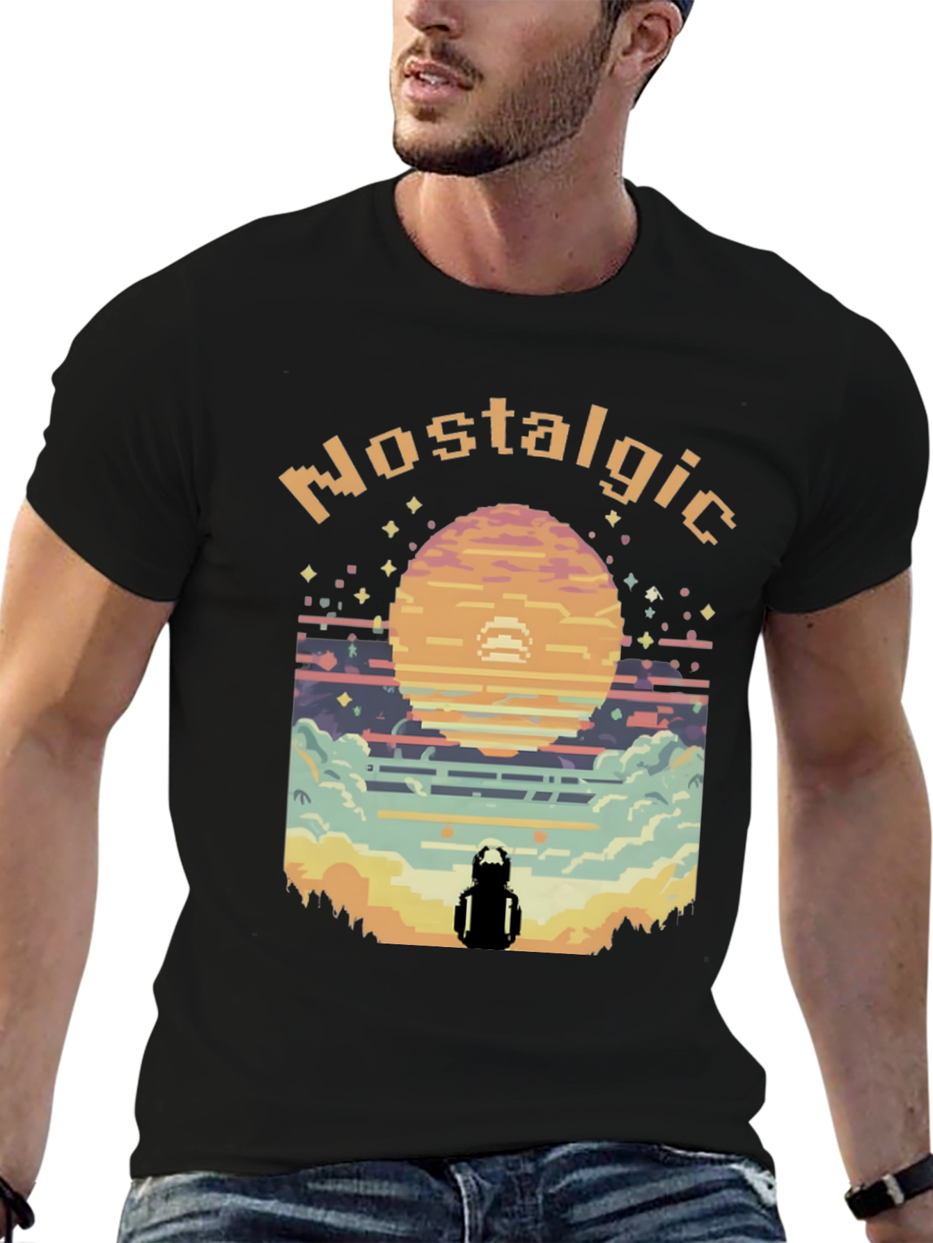 Nostalgic Pixel Art Graphic Tee - Retro Gaming Style