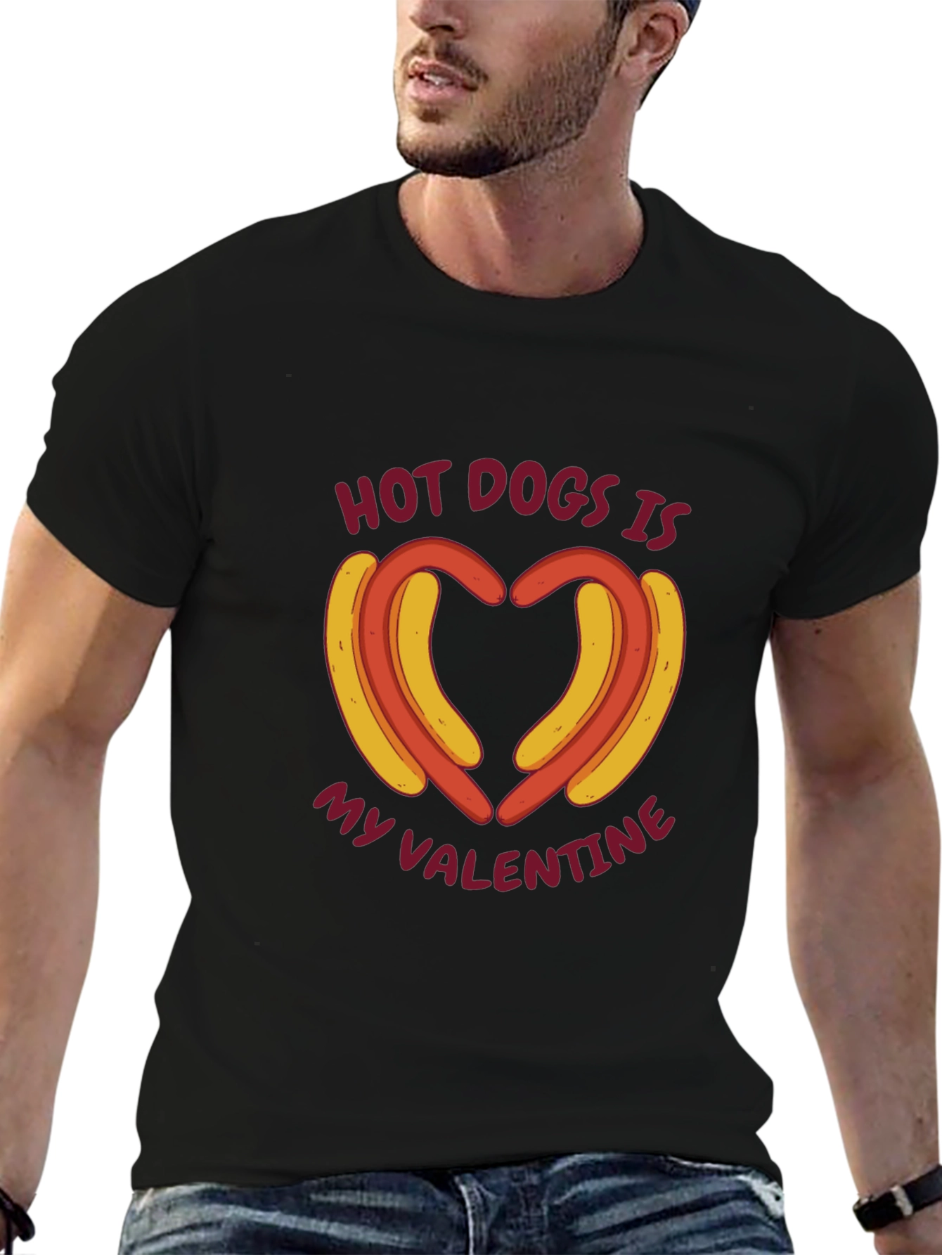 Hot Dogs Is My Valentine Graphic T-Shirt