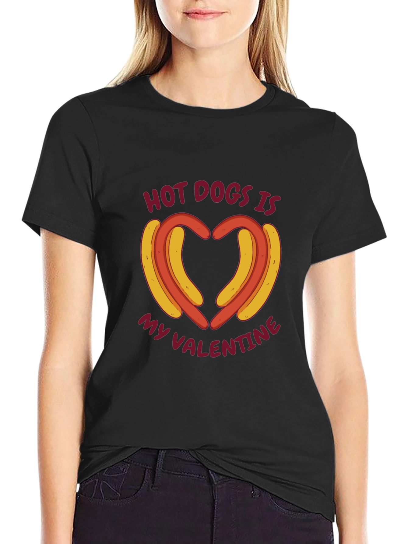 Hot Dogs Is My Valentine Graphic T-Shirt