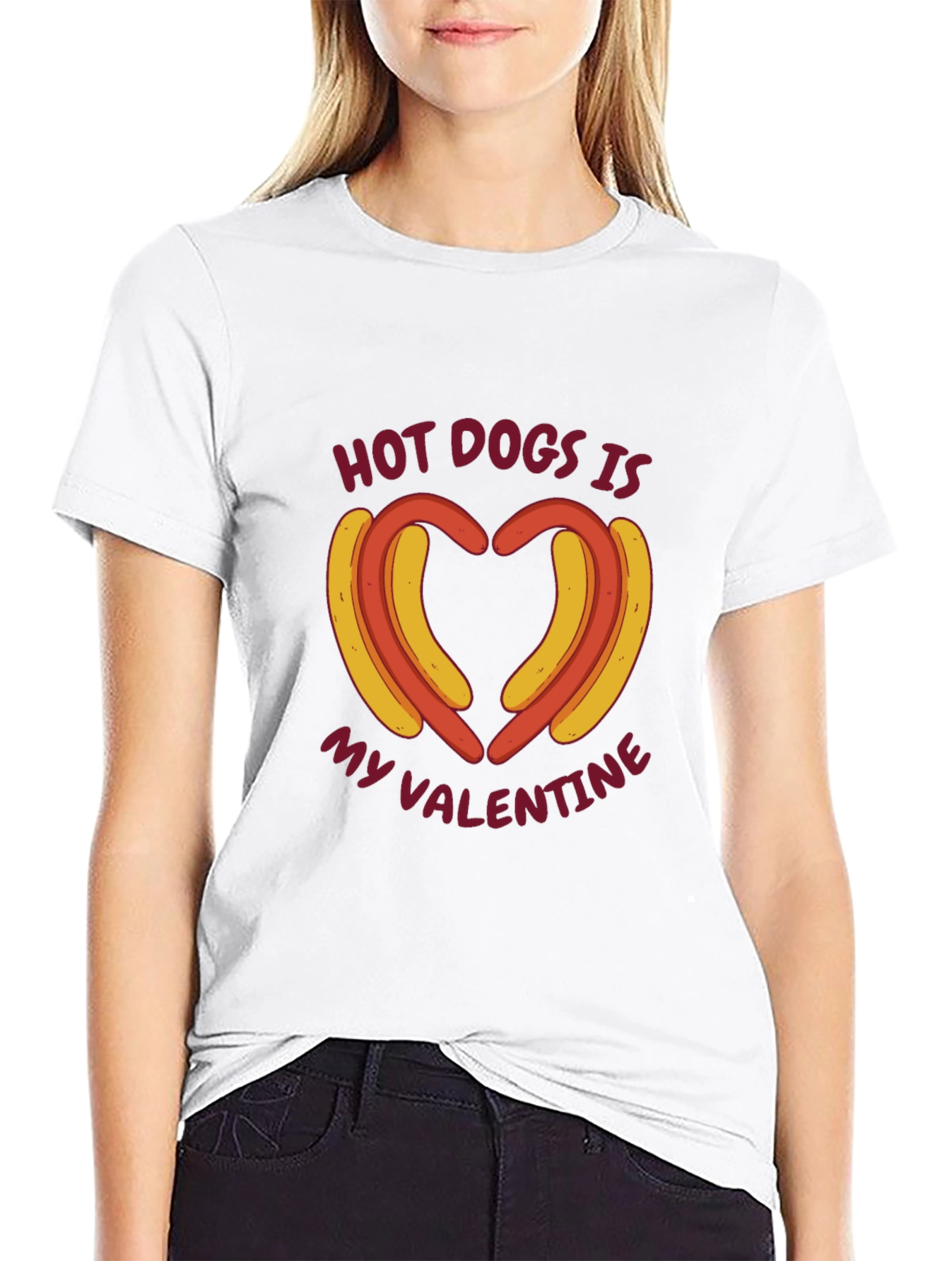 Hot Dogs Is My Valentine Graphic T-Shirt