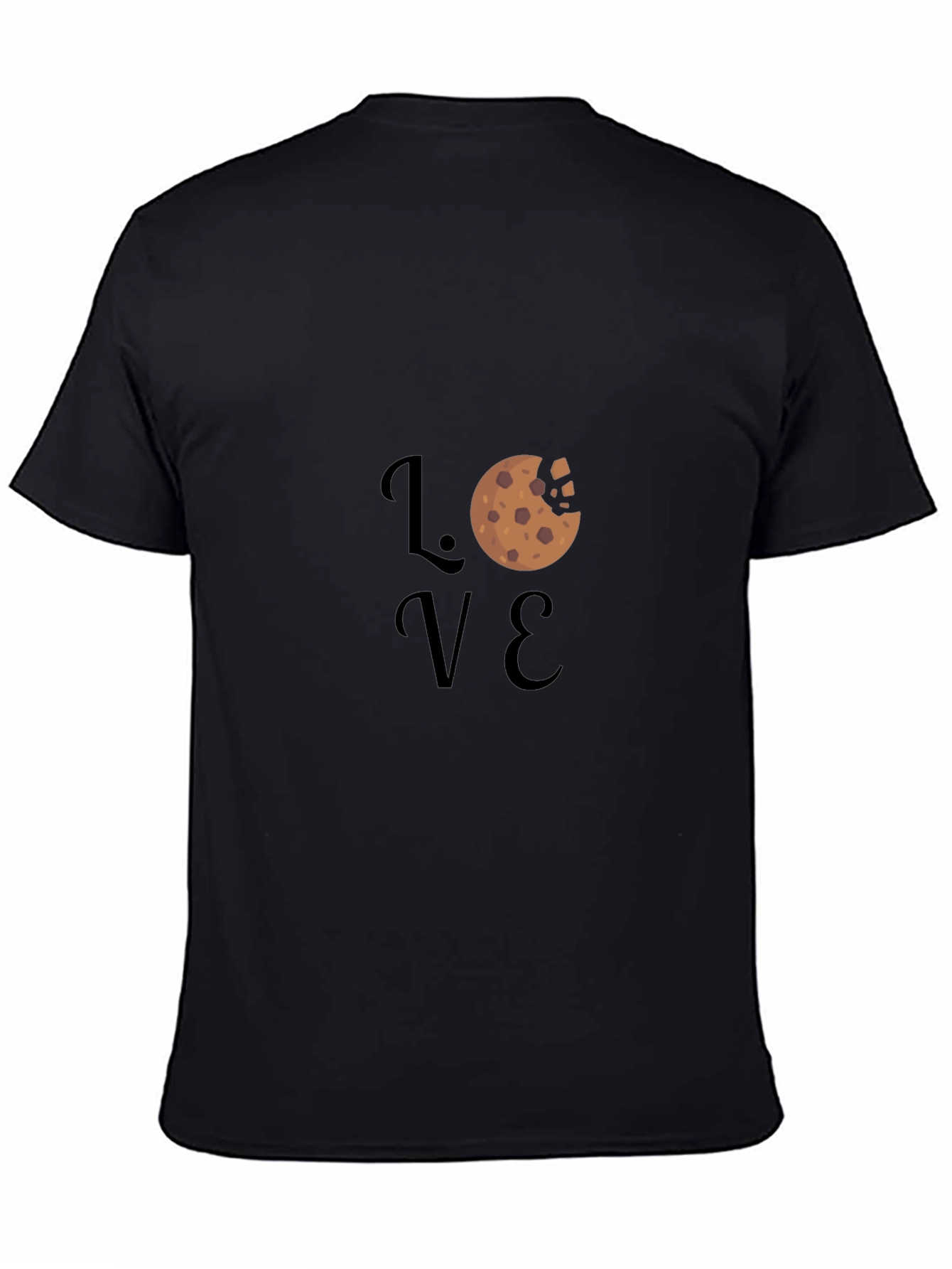 Love Cookie Graphic Black T-Shirt
