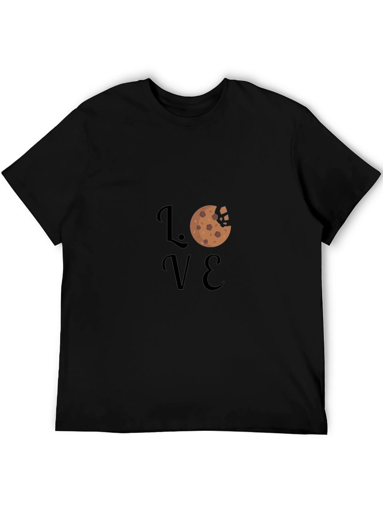 Love Cookie Graphic Black T-Shirt