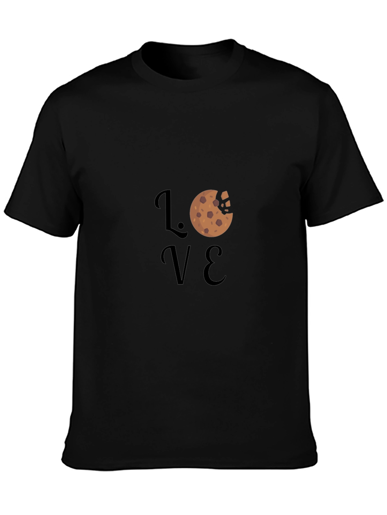 Love Cookie Graphic Black T-Shirt
