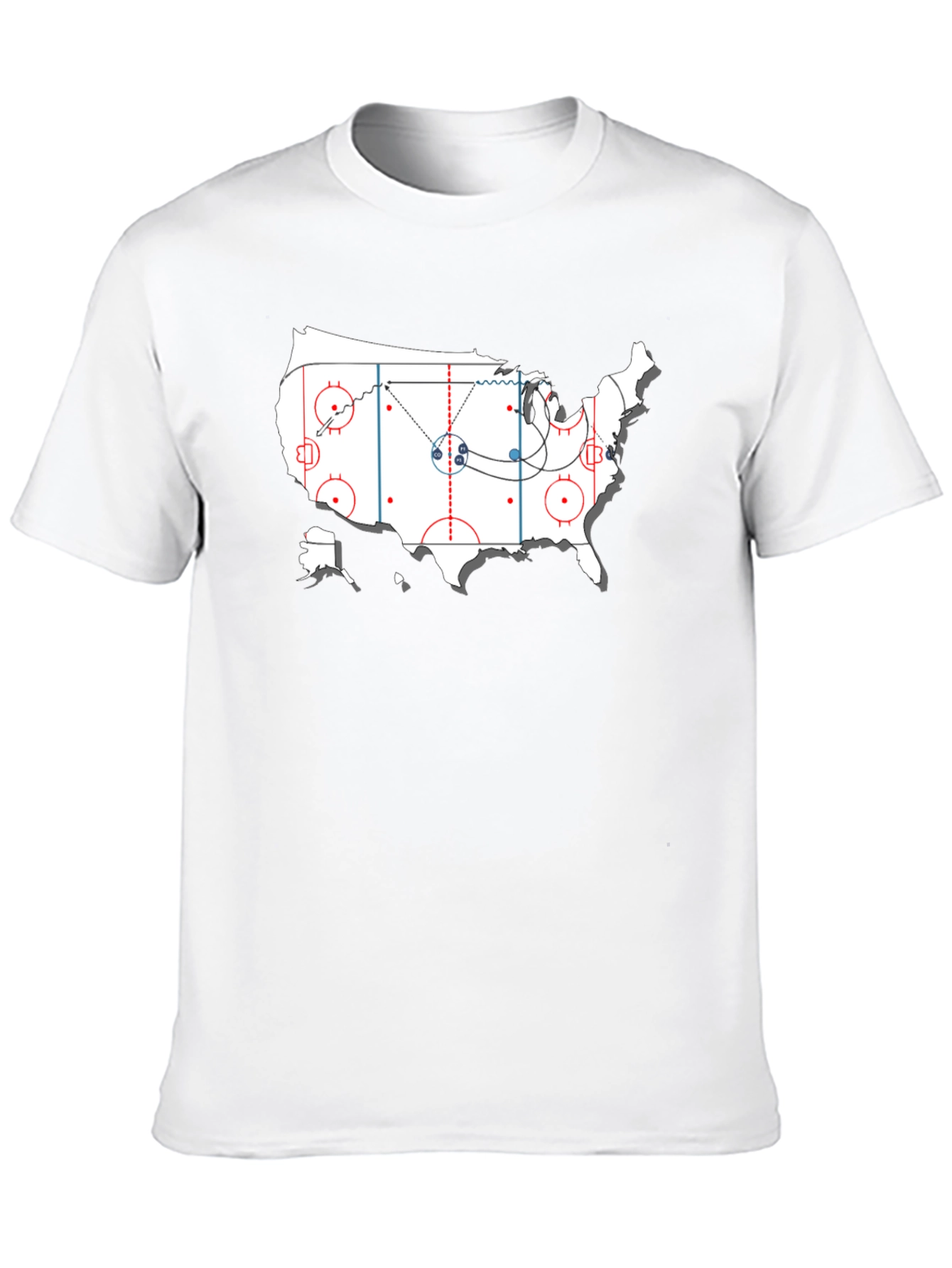 Hockey USA Map Graphic T-Shirt