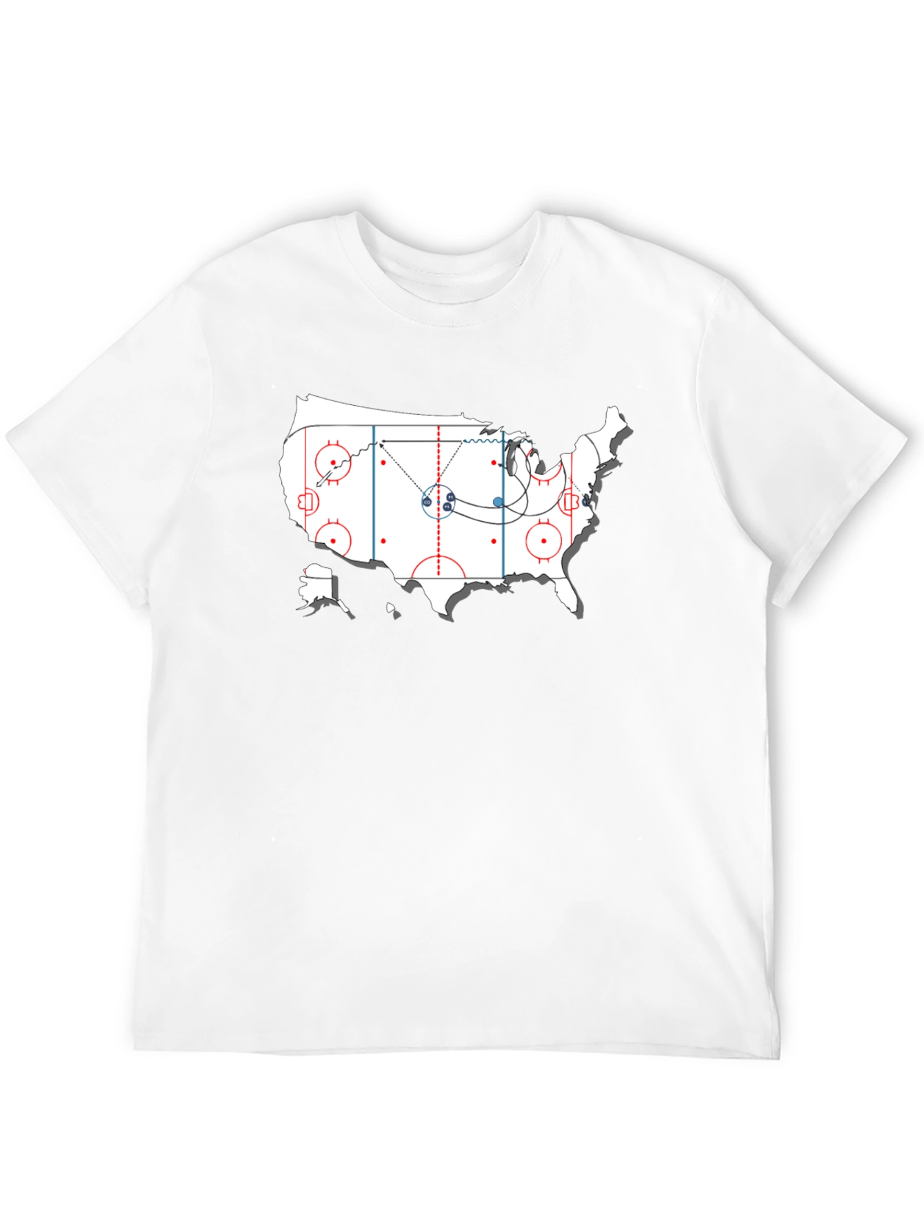 Hockey USA Map Graphic T-Shirt