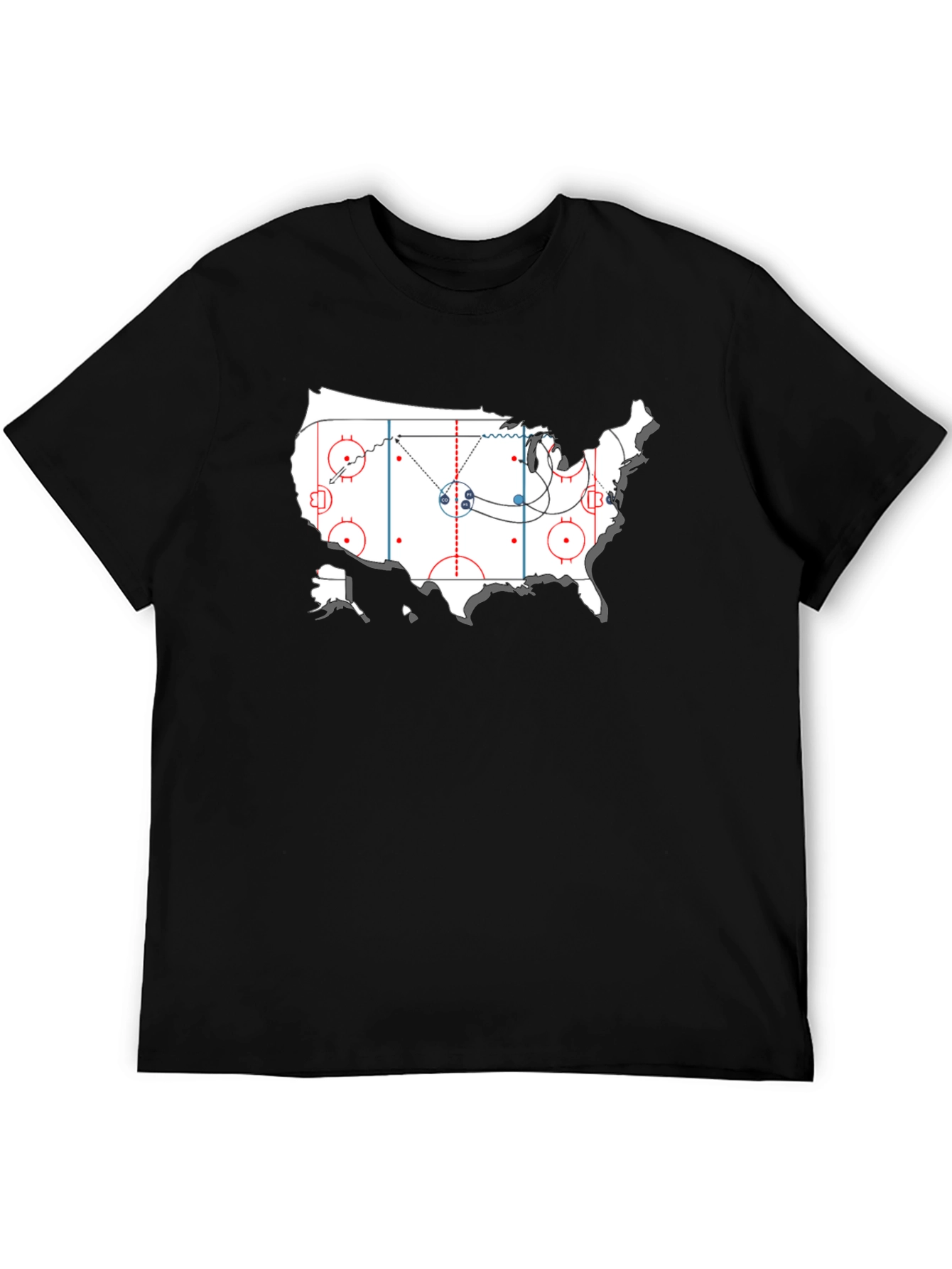 Hockey USA Map Graphic T-Shirt