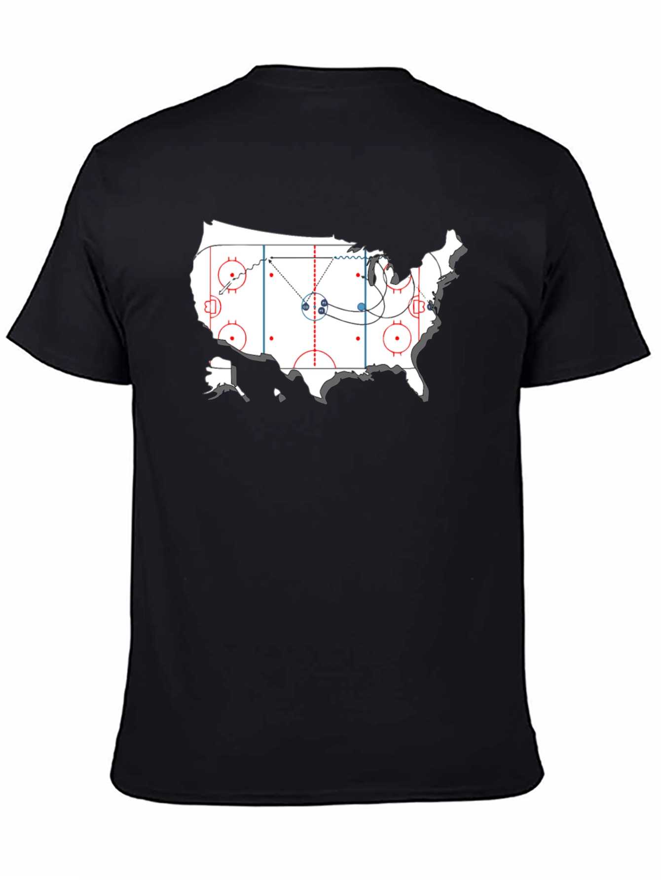 Hockey USA Map Graphic T-Shirt