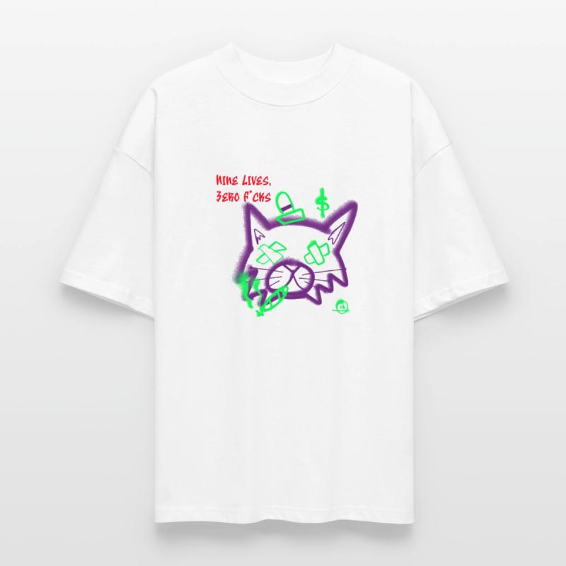Nine Lives Zero F*cks Punk Cat Tee