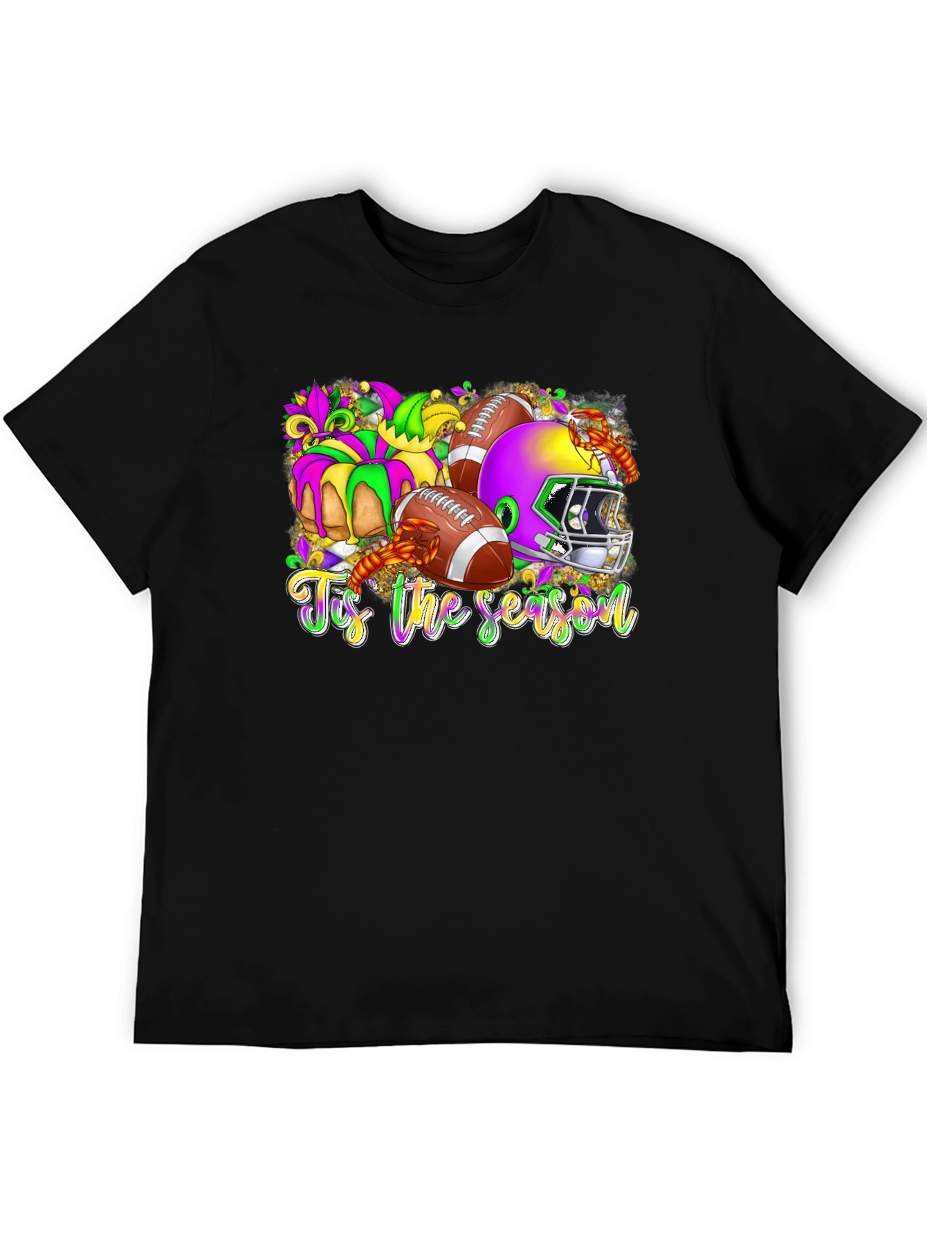 Tis The Season Football Mardi Gras T-Shirt