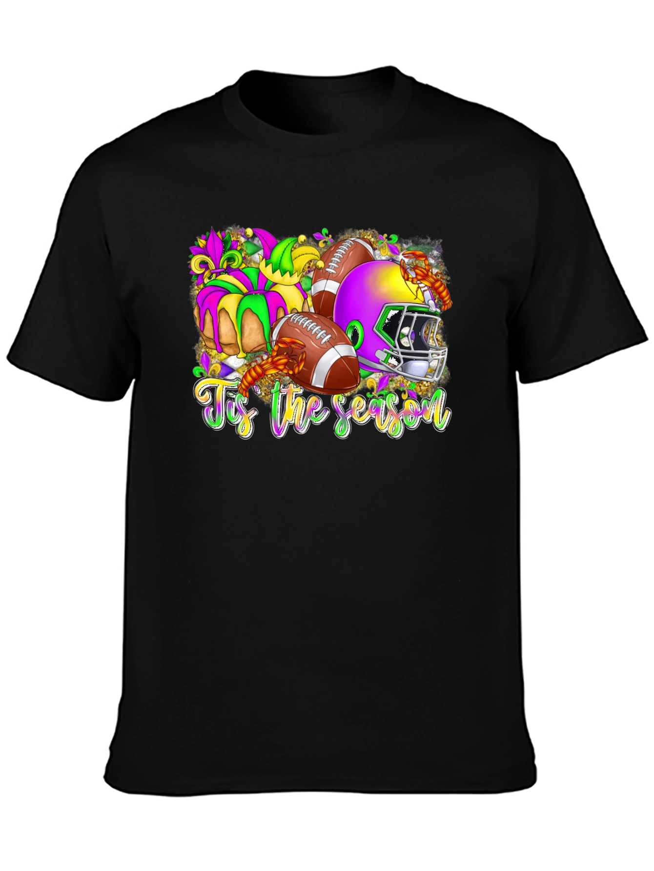 Tis The Season Football Mardi Gras T-Shirt