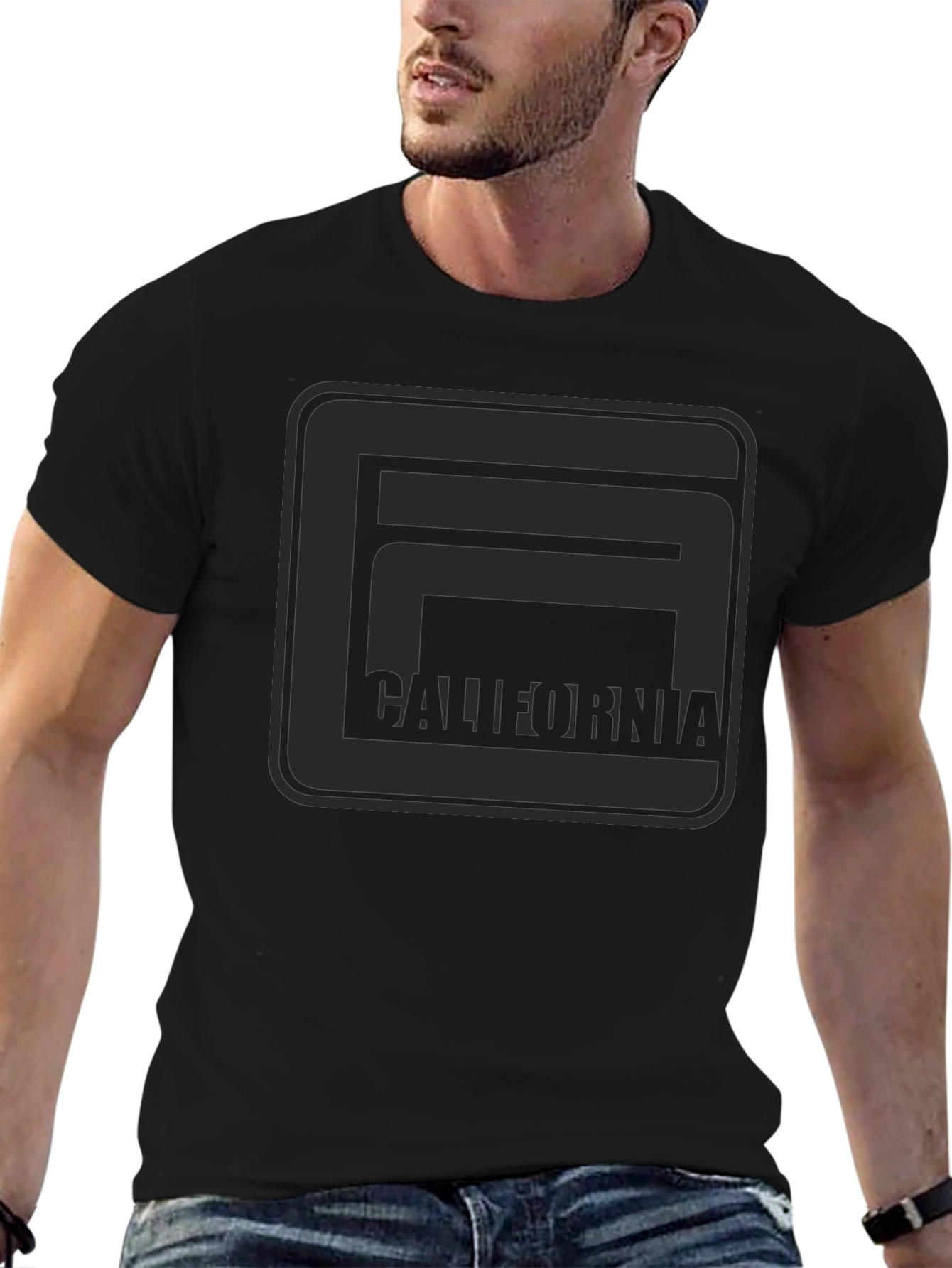 California Graphic Tee - Modern Black T-Shirt