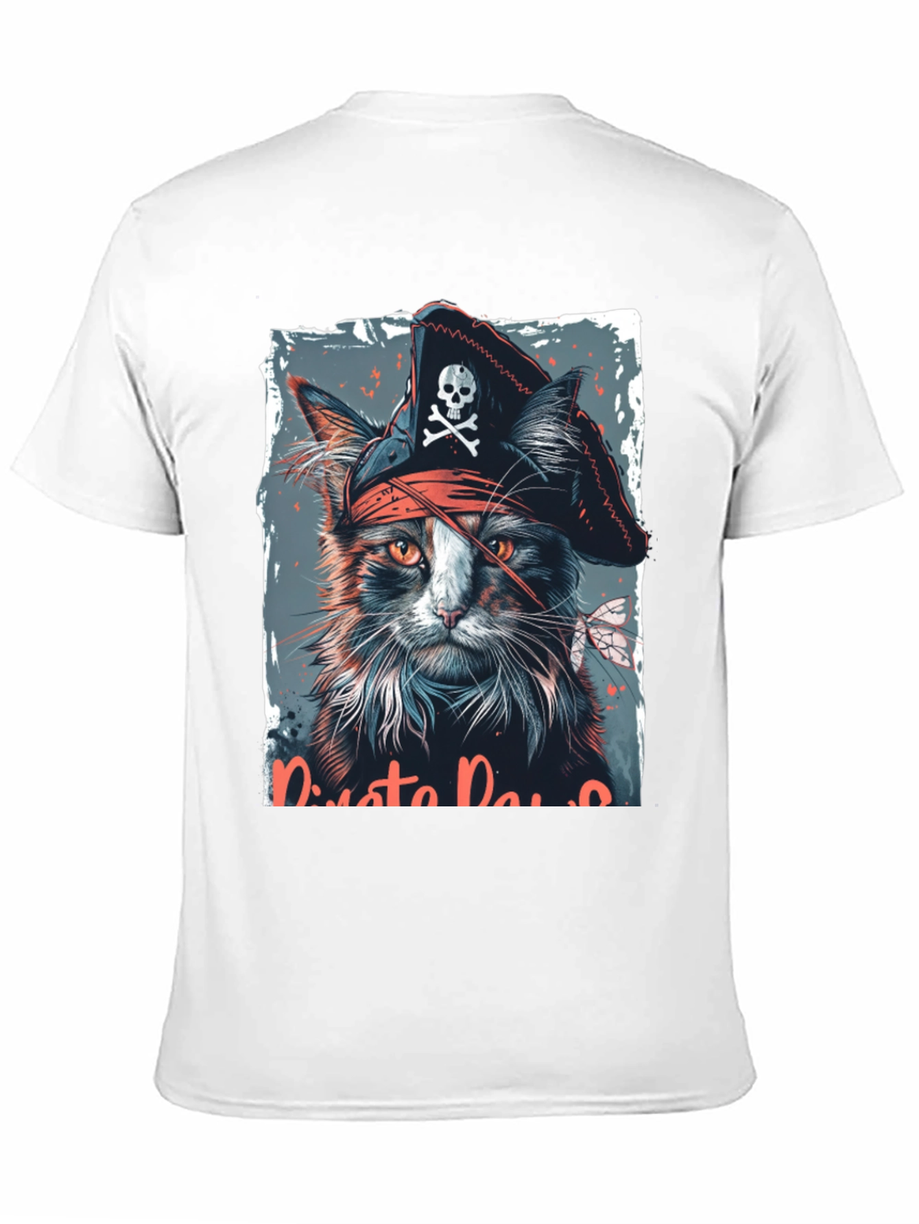 Pirate Cat Graphic T-Shirt - Black