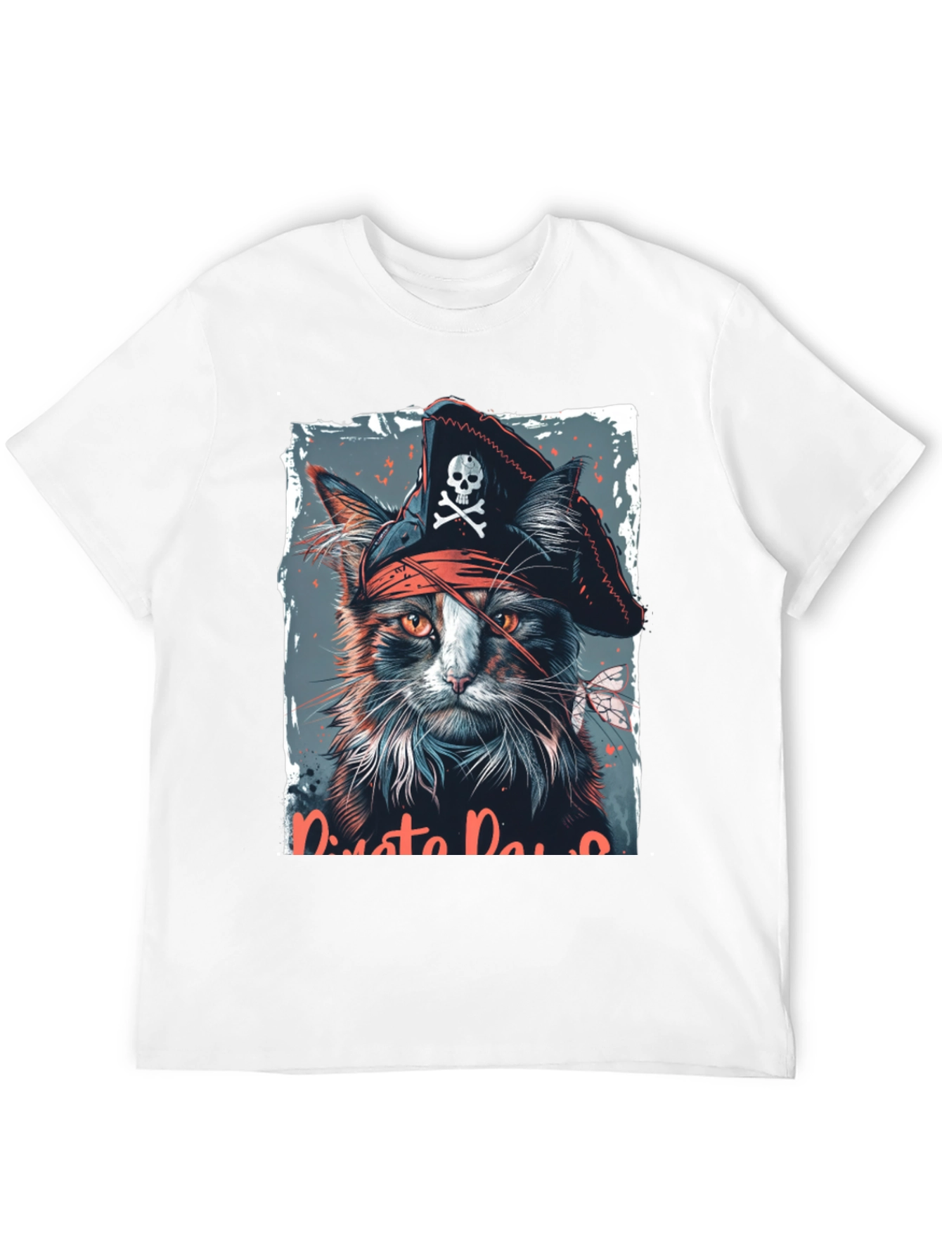 Pirate Cat Graphic T-Shirt - Black