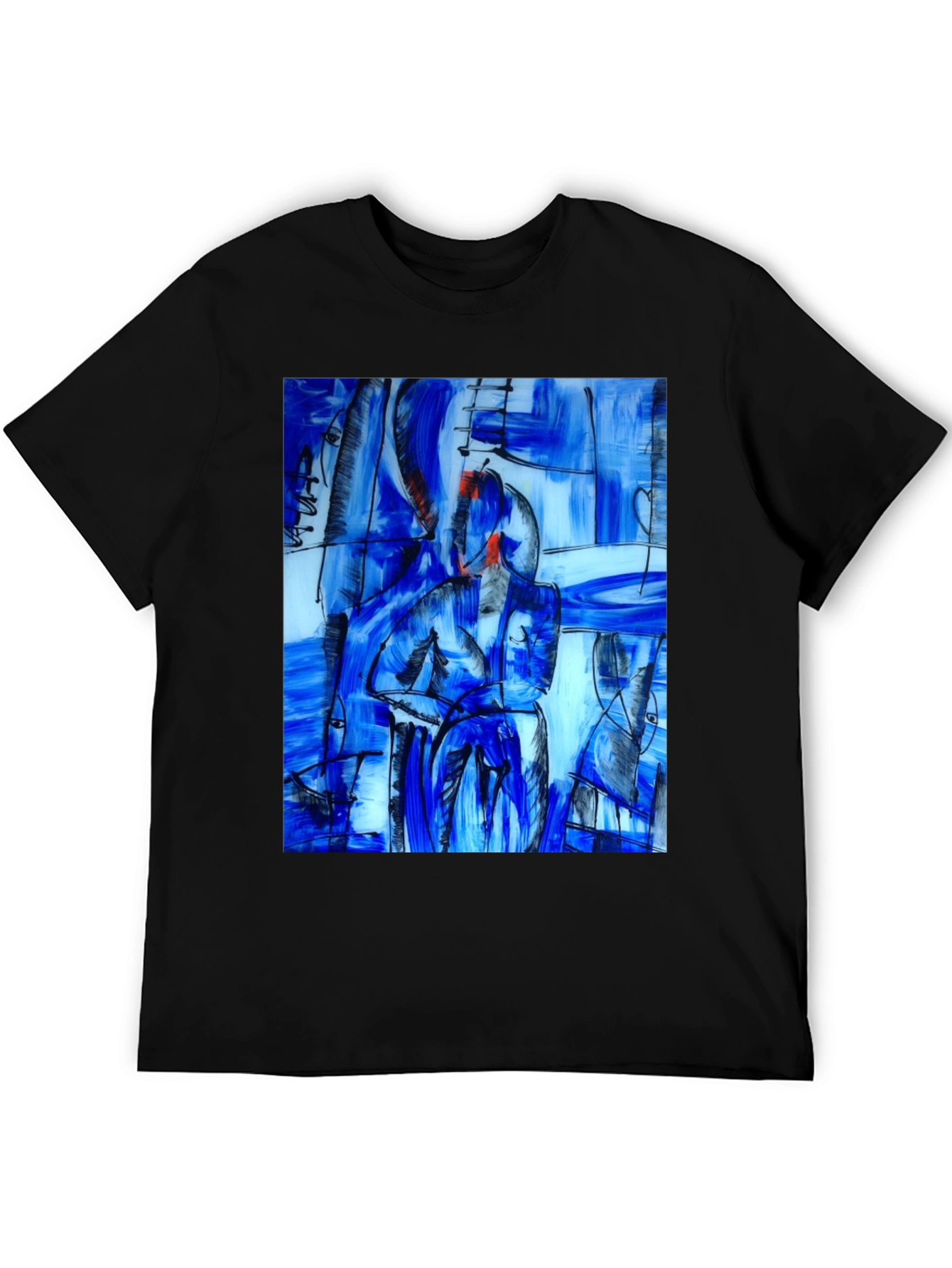 Abstract Art Print Black T-Shirt