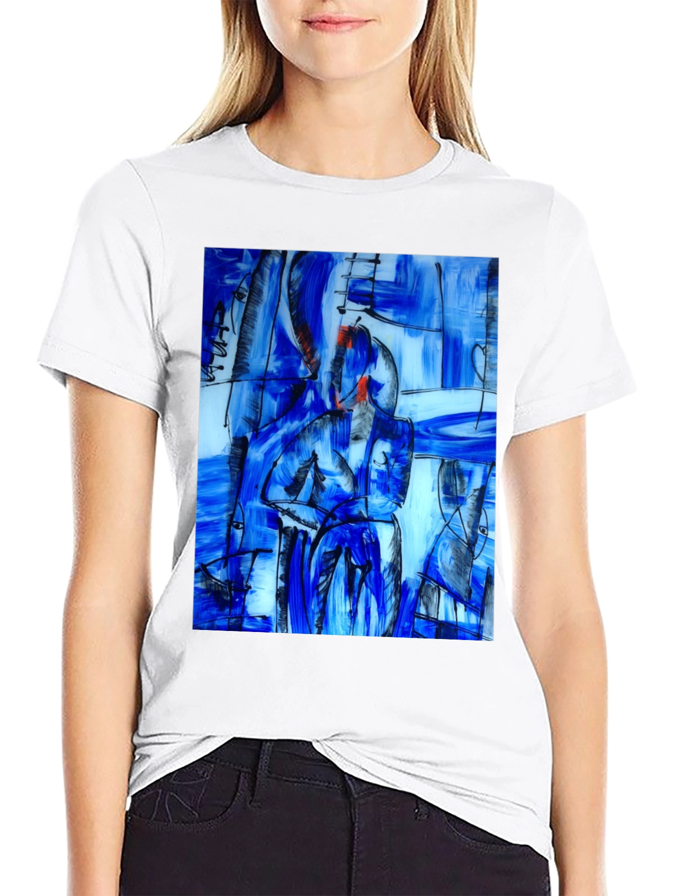 Abstract Art Print Black T-Shirt