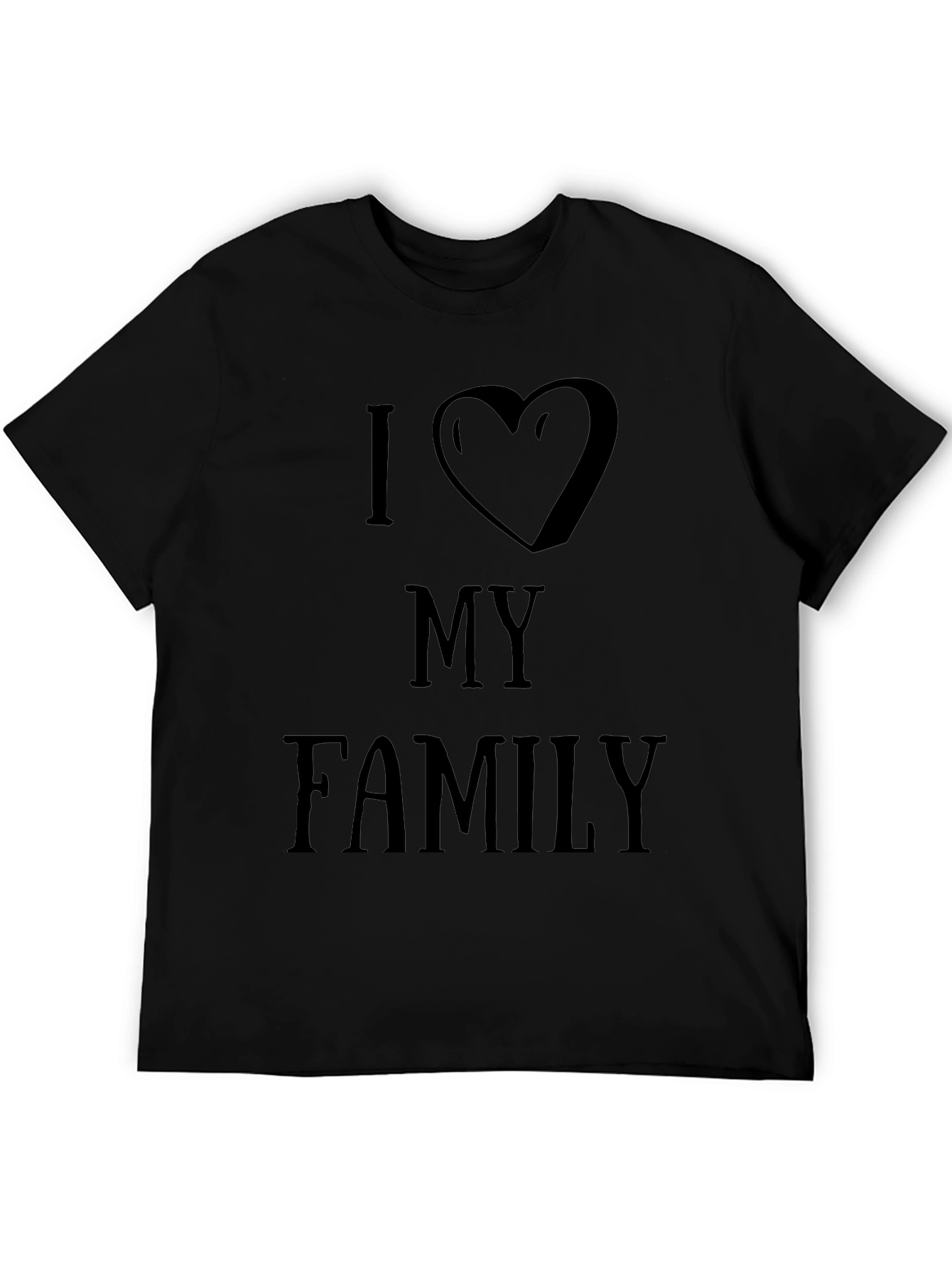 I Love My Family Black Graphic Tee