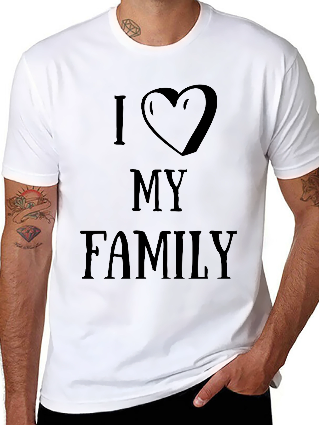 I Love My Family Black Graphic Tee