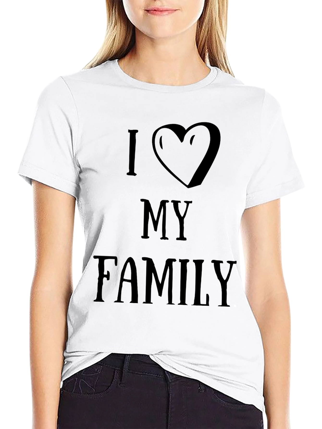 I Love My Family Black Graphic Tee