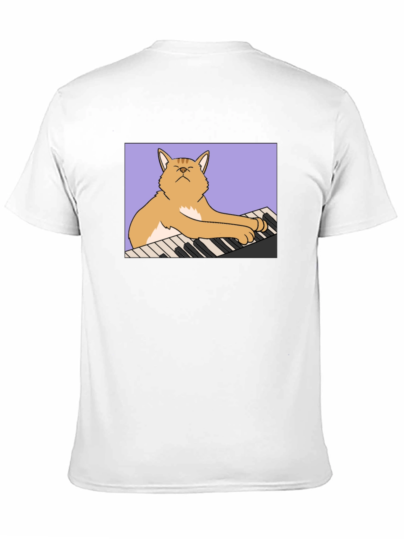 Cat Playing Piano Graphic T-Shirt