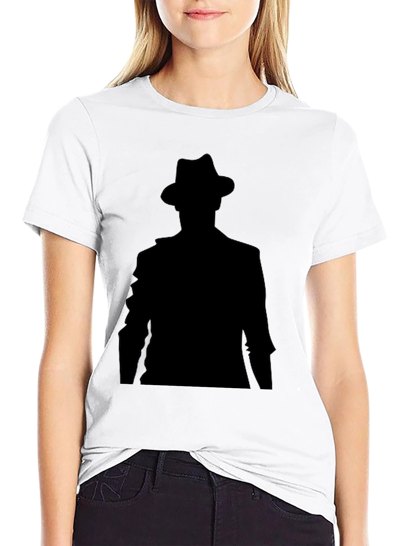 Mens Black Silhouette Graphic T-Shirt