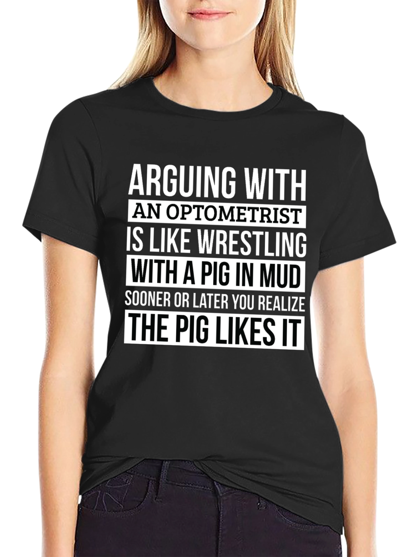 Optometrist Pig Mud T-Shirt Funny Gift