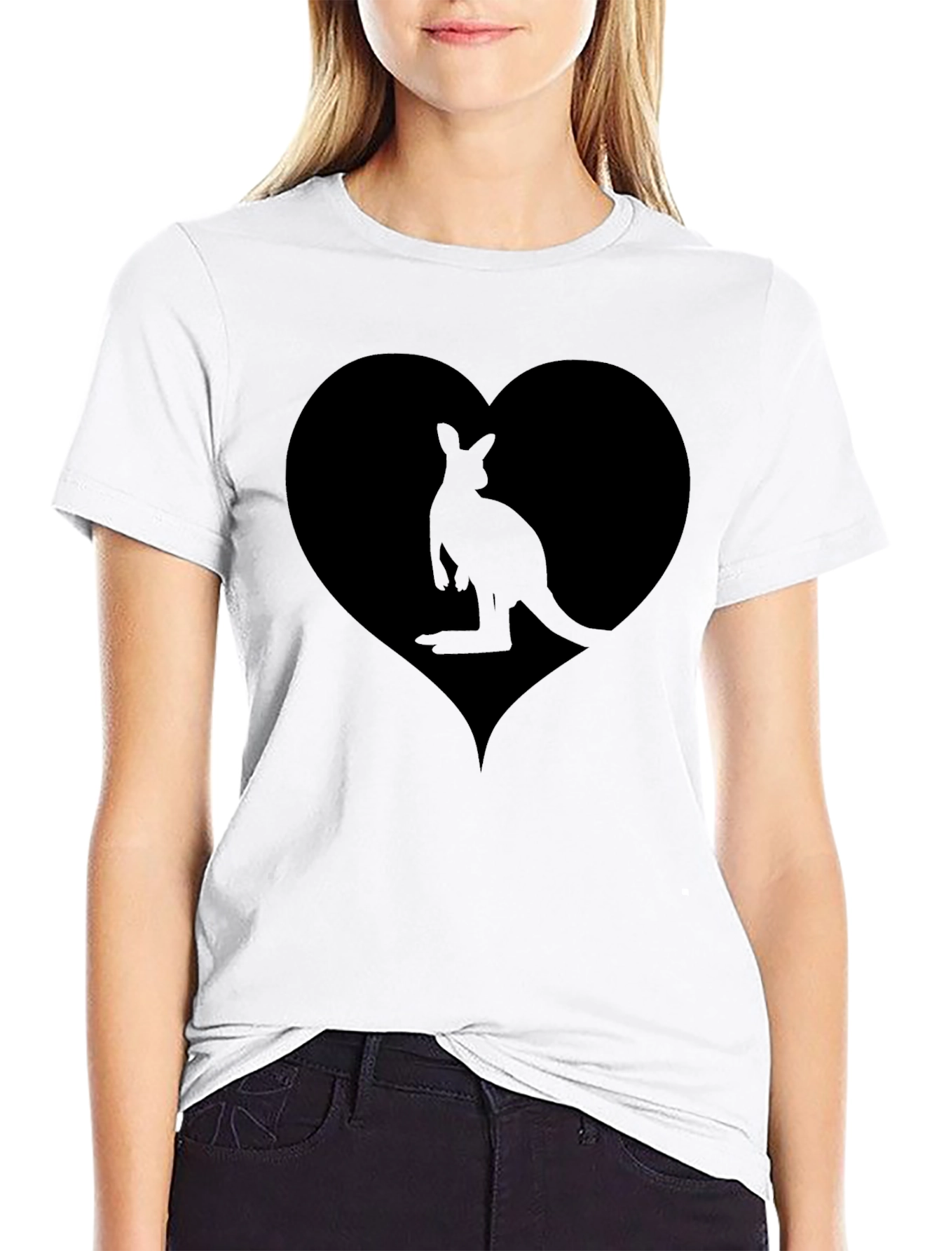 Kangaroo Heart Graphic Tee - Mens Black T-Shirt