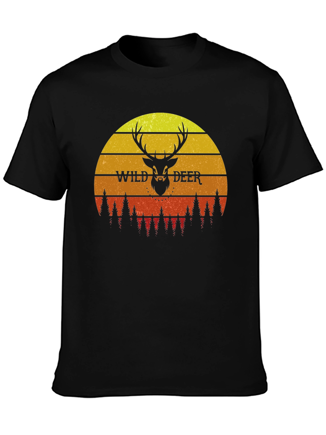 Wild Deer Sunset Graphic T-Shirt - Nature Lover Tee