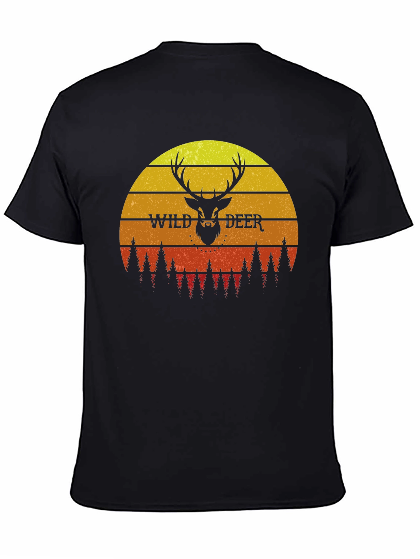 Wild Deer Sunset Graphic T-Shirt - Nature Lover Tee