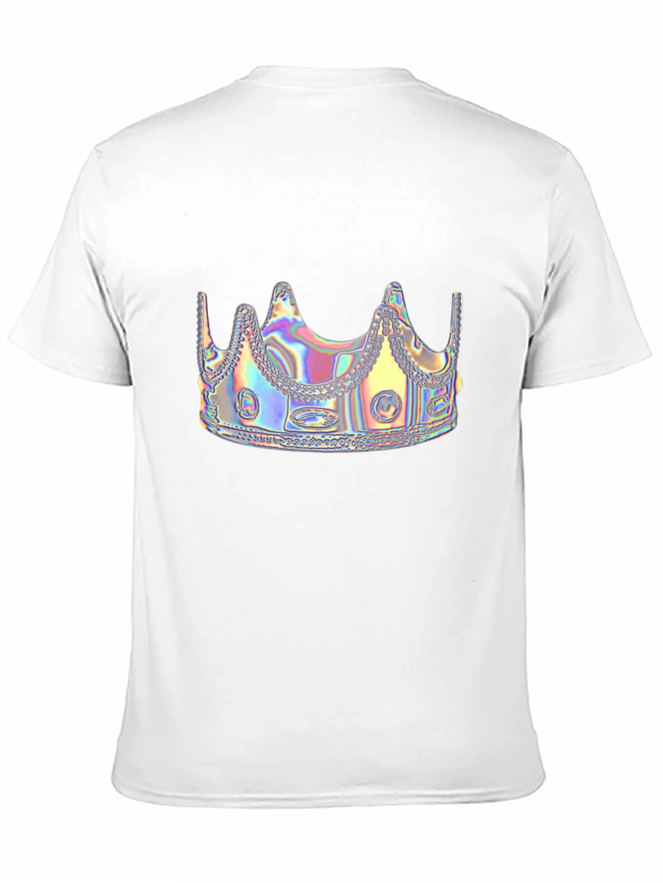 Holographic Crown Graphic Black Tee Shirt