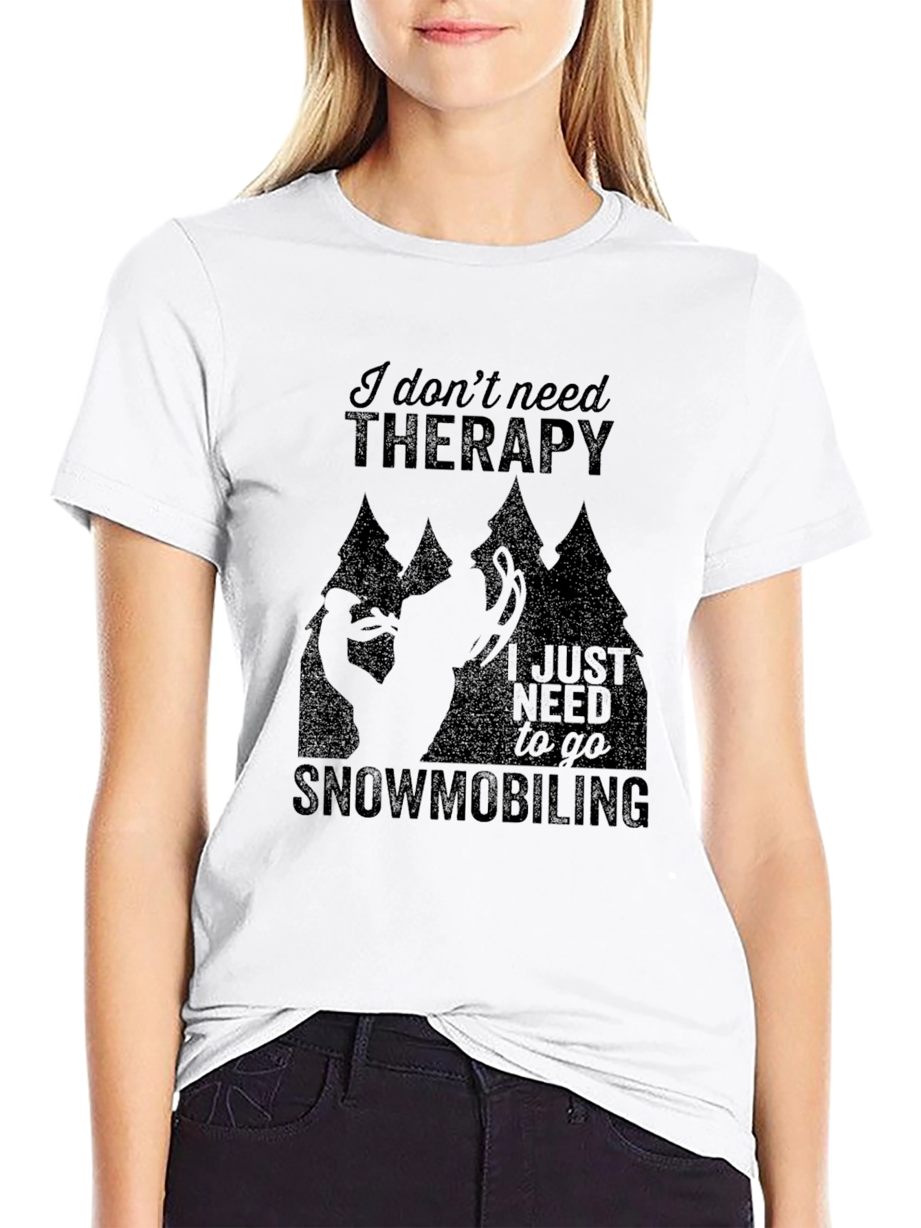 Snowmobiling Therapy Tee - Black