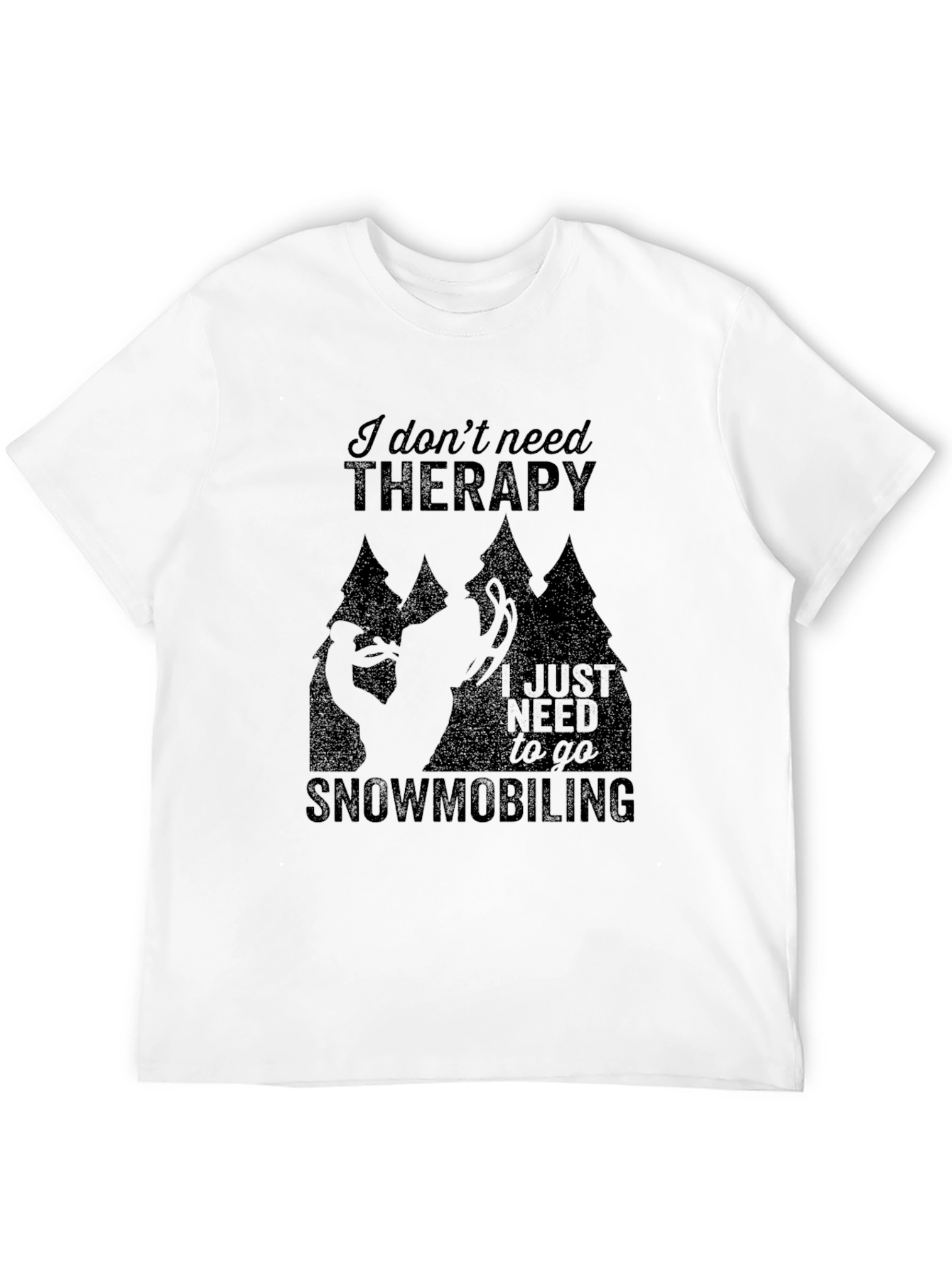 Snowmobiling Therapy Tee - Black