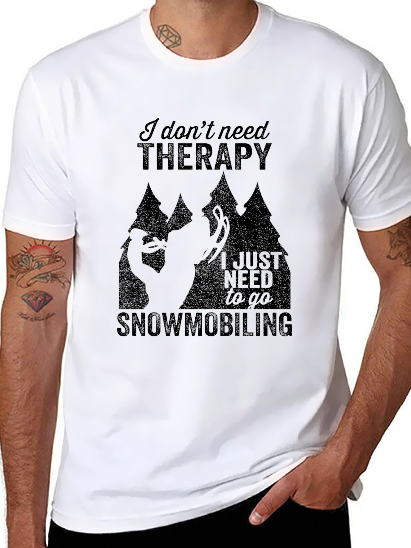 Snowmobiling Therapy Tee - Black