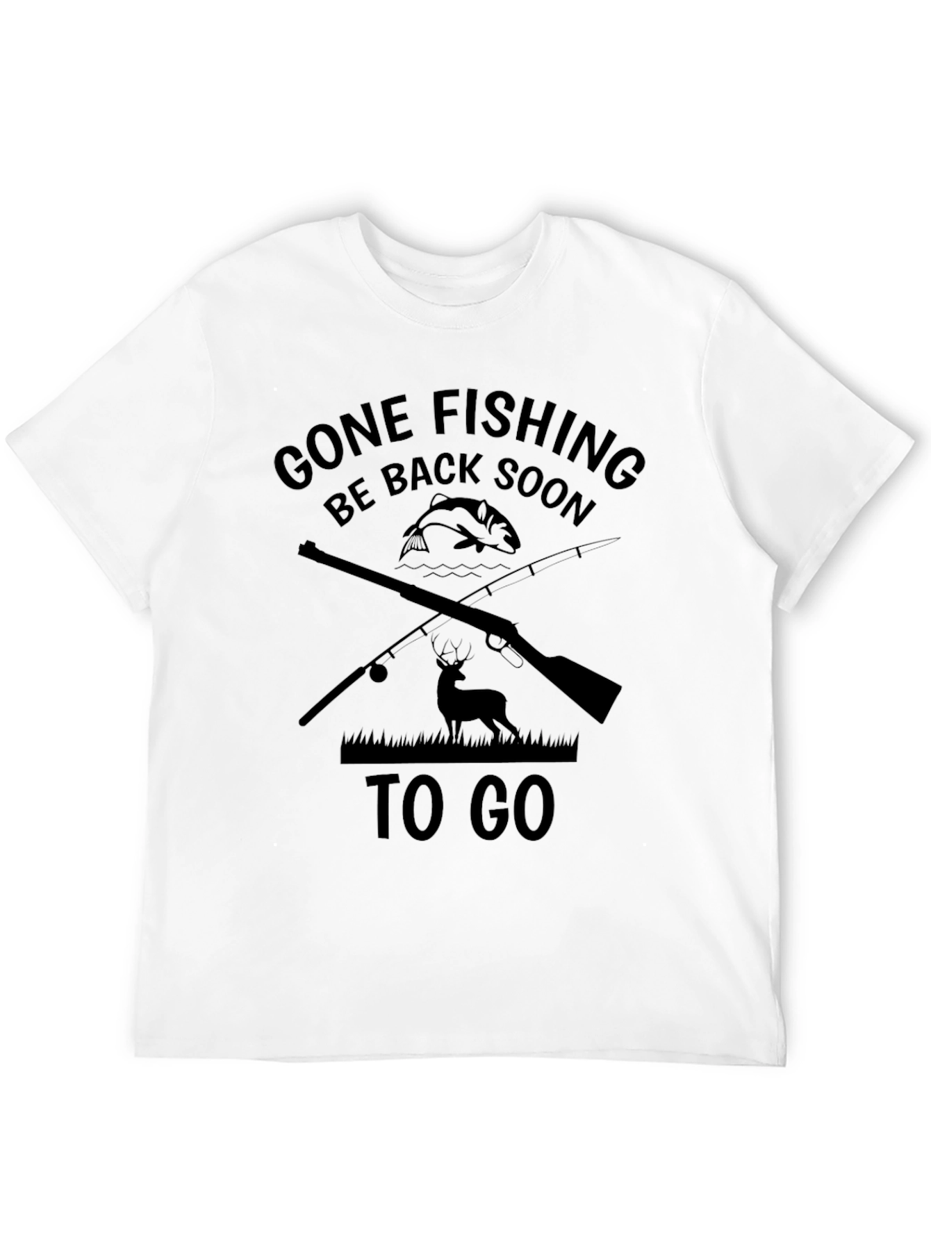 Gone Fishing T-Shirt - Mens Crew Neck Tee