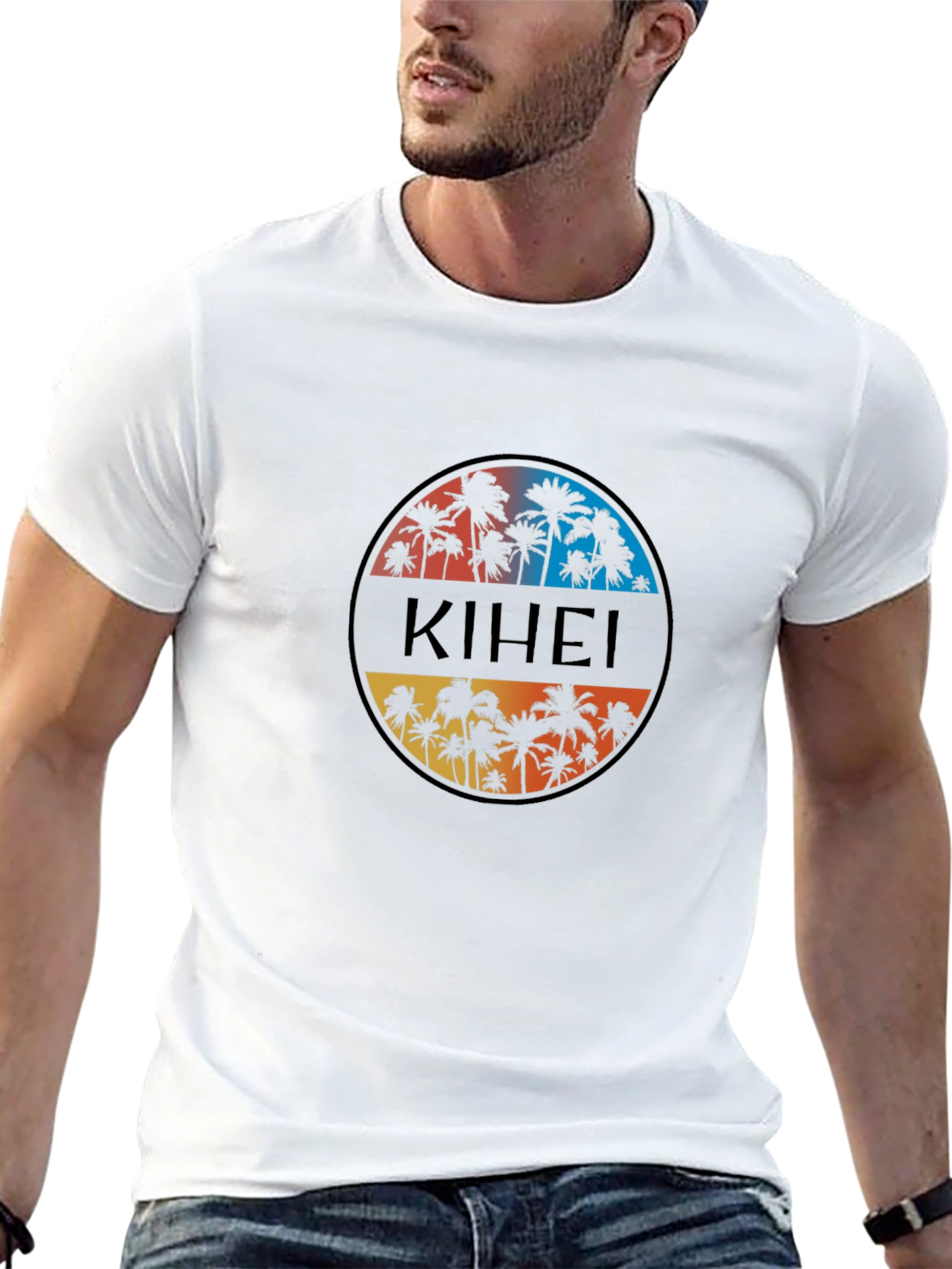 Kihei Palm Tree Graphic Black T-Shirt