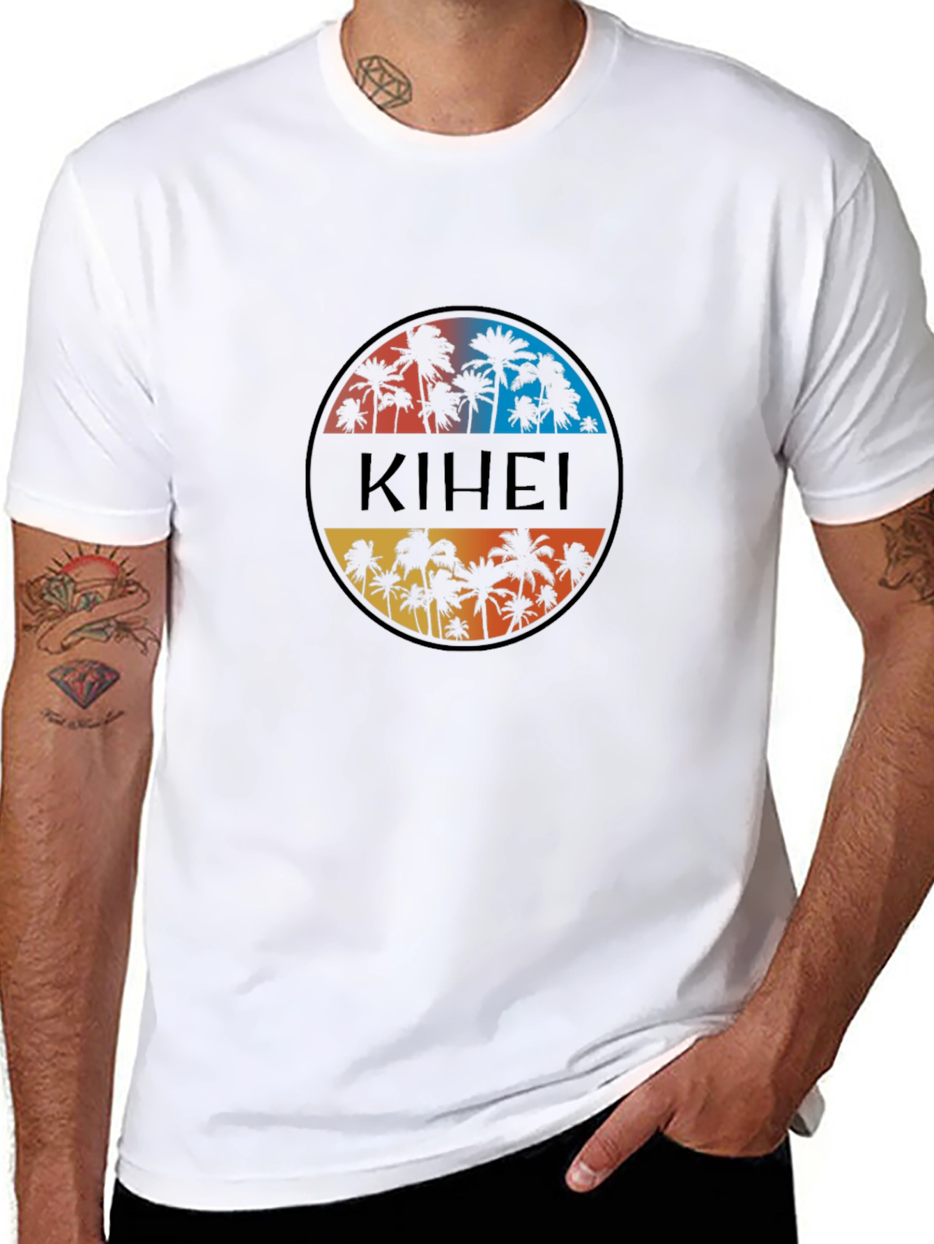Kihei Palm Tree Graphic Black T-Shirt