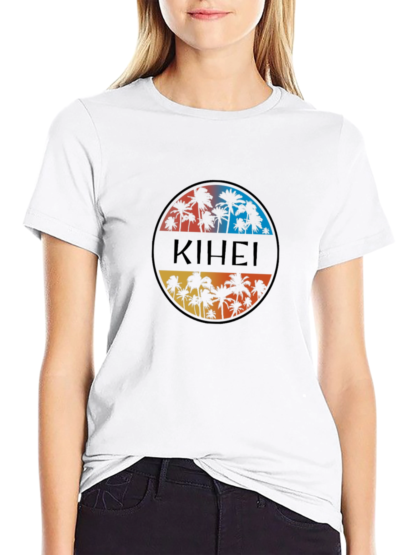 Kihei Palm Tree Graphic Black T-Shirt