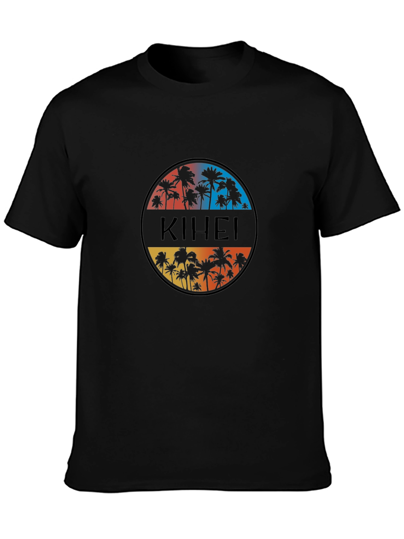 Kihei Palm Tree Graphic Black T-Shirt
