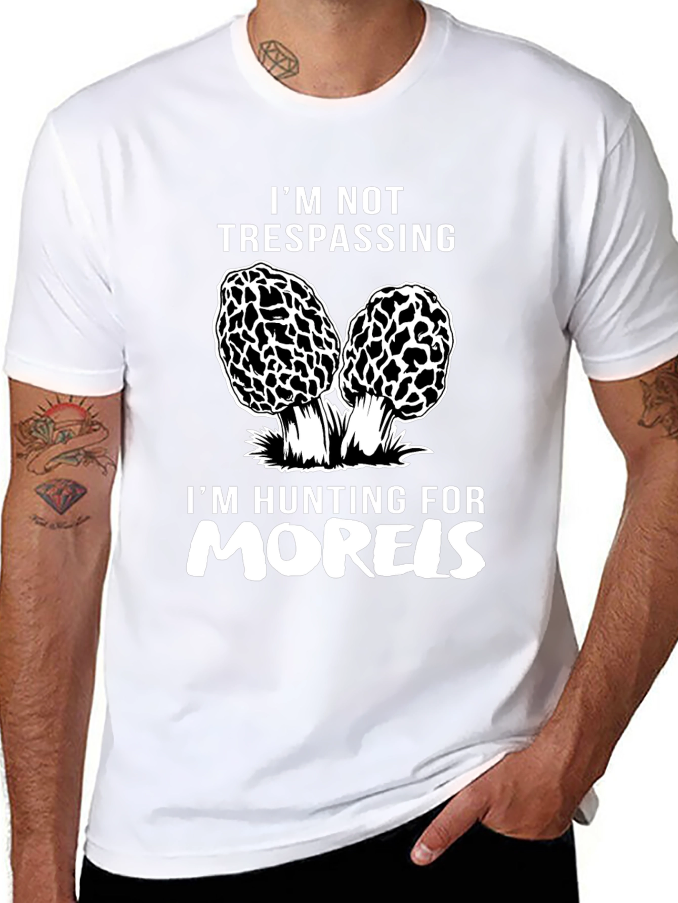 Morel Mushroom Hunting Graphic Tee - Black